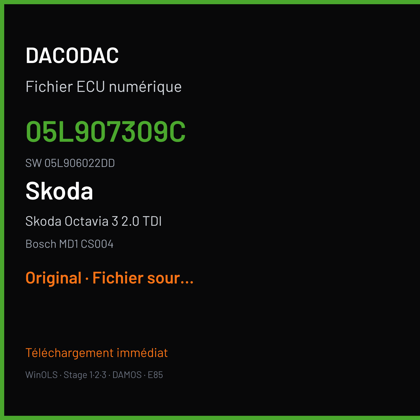 Skoda Octavia 3 2.0 TDI (2021) — Bosch MD1 CS004 — 05L907309C · 05L906022DD — Original