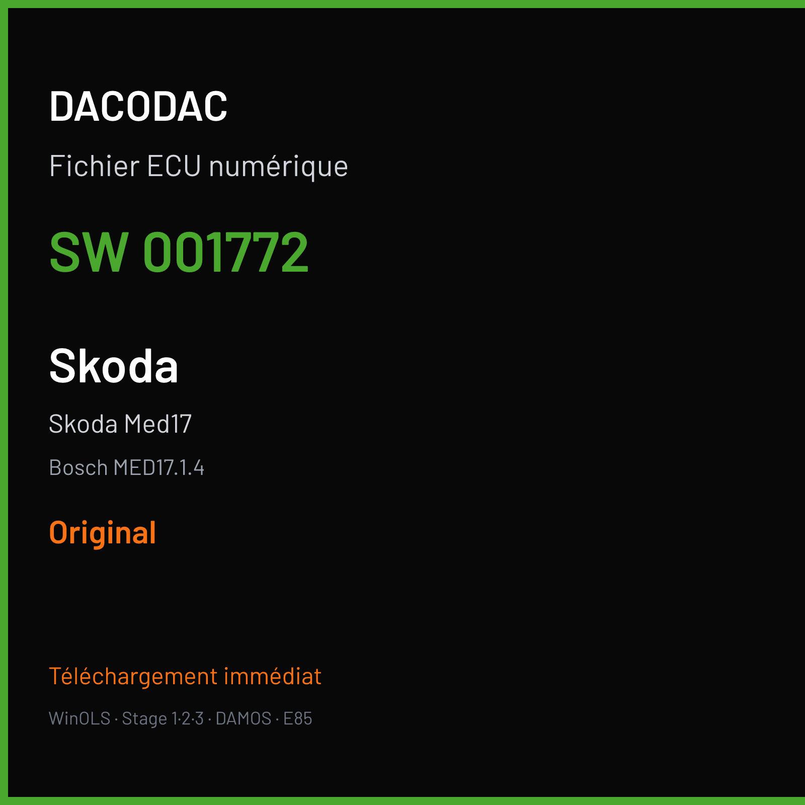 Skoda Med17 — Bosch MED17.1.4 — 001772 — Original