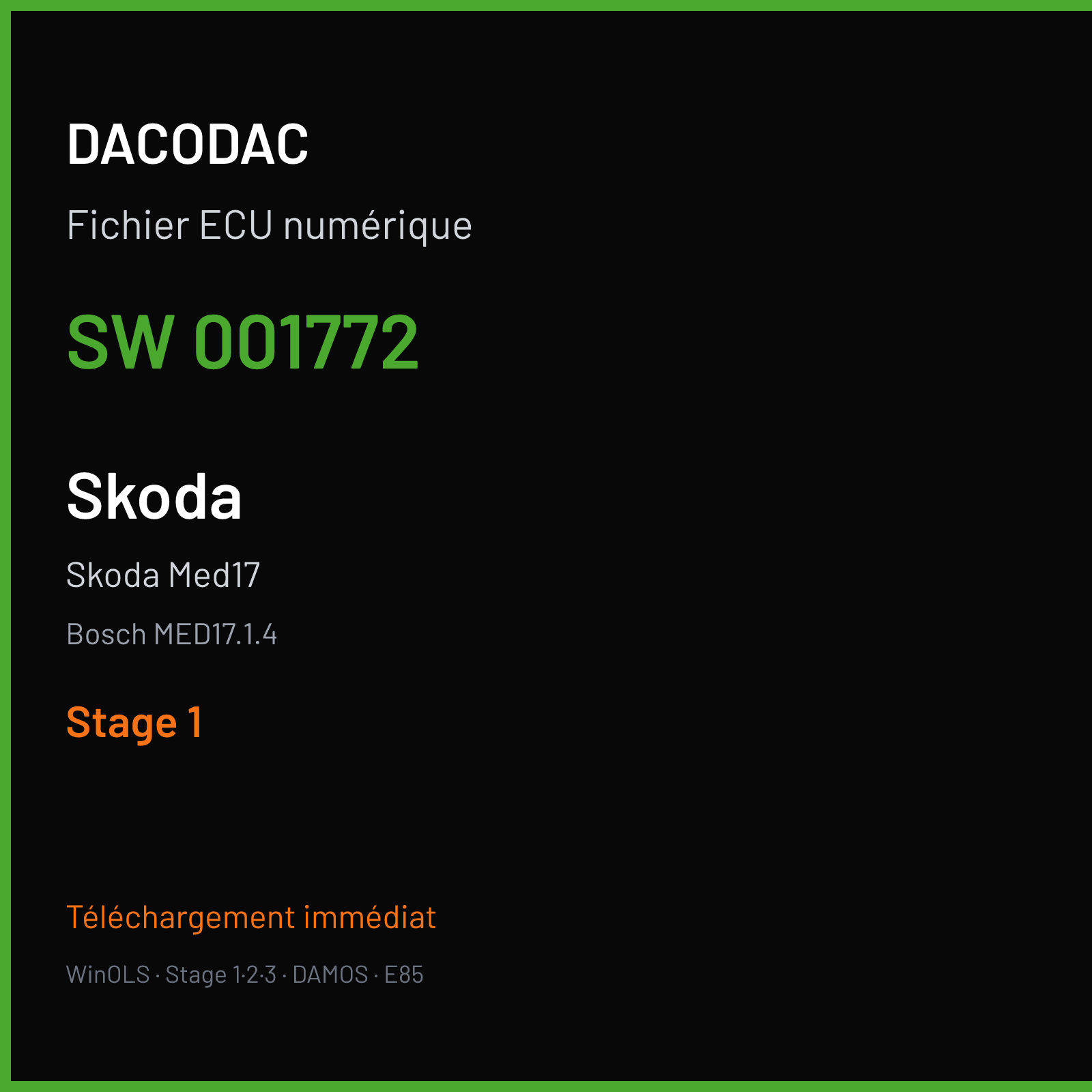 Skoda Med17 — Bosch MED17.1.4 — 001772 — Stage 1