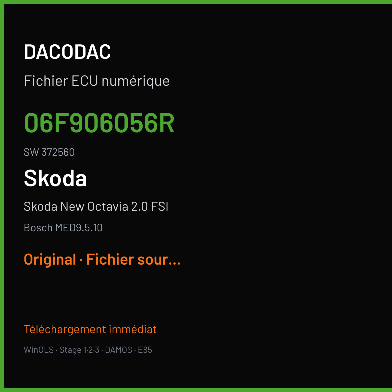 Skoda New Octavia 2.0 FSI (2005) — Bosch MED9.5.10 — 06F906056R · 372560 — Original