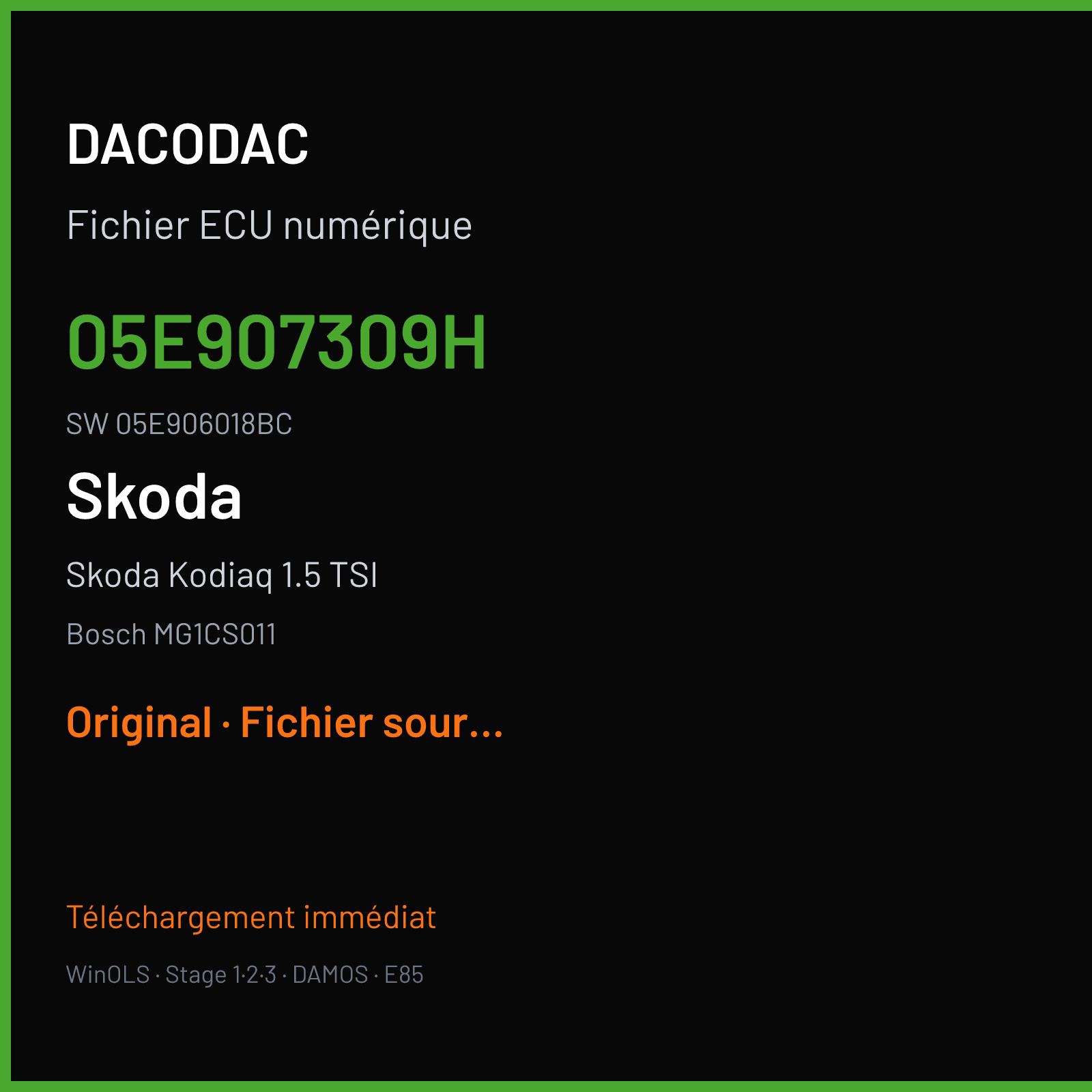 Skoda Kodiaq 1.5 TSI (2019) — Bosch MG1CS011 — 05E907309H · 05E906018BC — Original