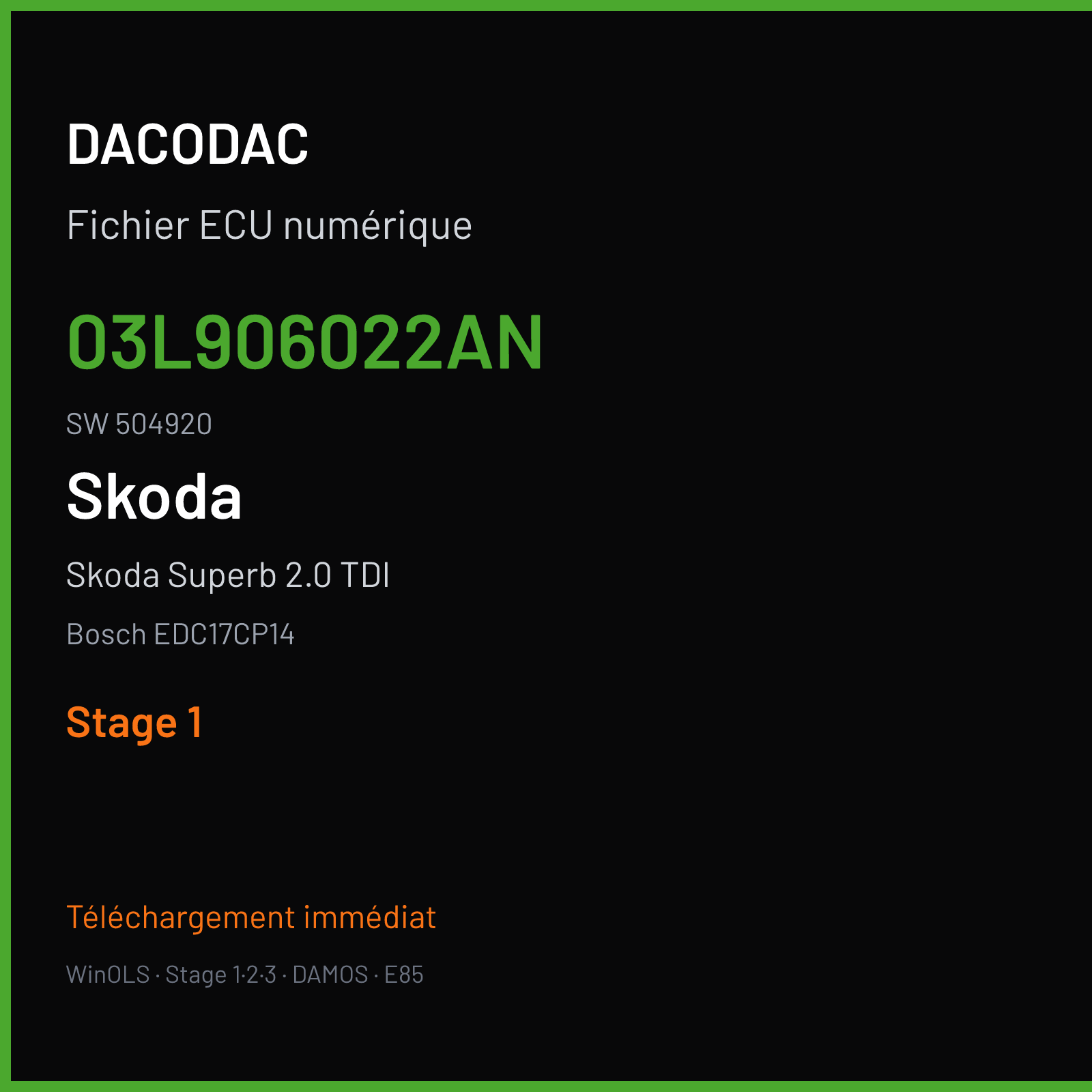 Skoda Superb 2.0 TDI (2010) — Bosch EDC17CP14 — 03L906022AN · 504920 — Stage 1