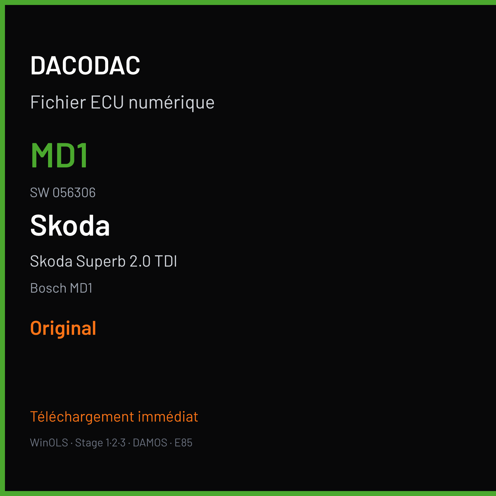 Skoda Superb 2.0 TDI (2020) — Bosch MD1 — MD1 · 056306 — Original
