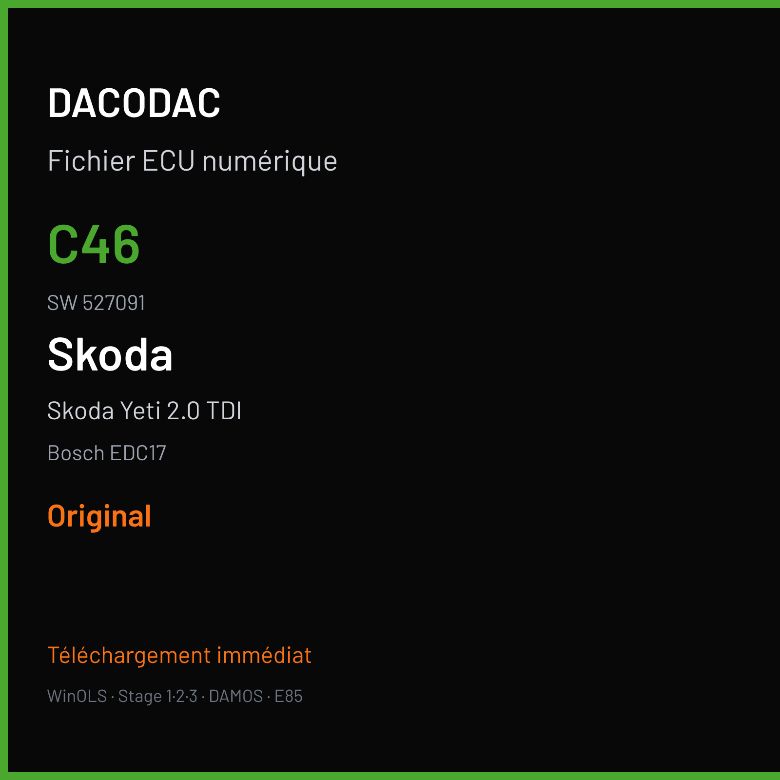 Skoda Yeti 2.0 TDI (2013) — Bosch EDC17 — C46 · 527091 — Original