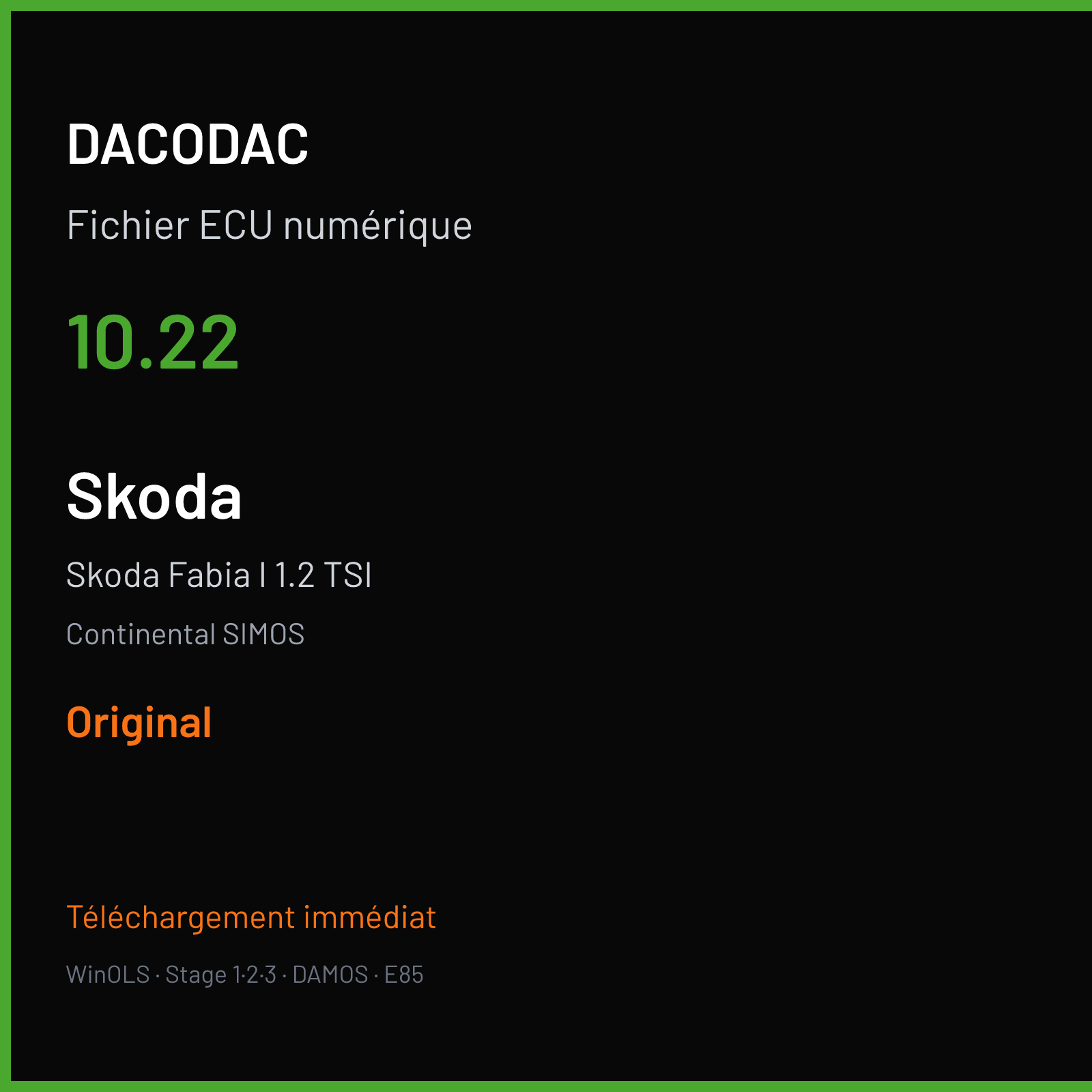 Skoda Fabia I 1.2 TSI (2012) — Continental SIMOS — 10.22 — Original
