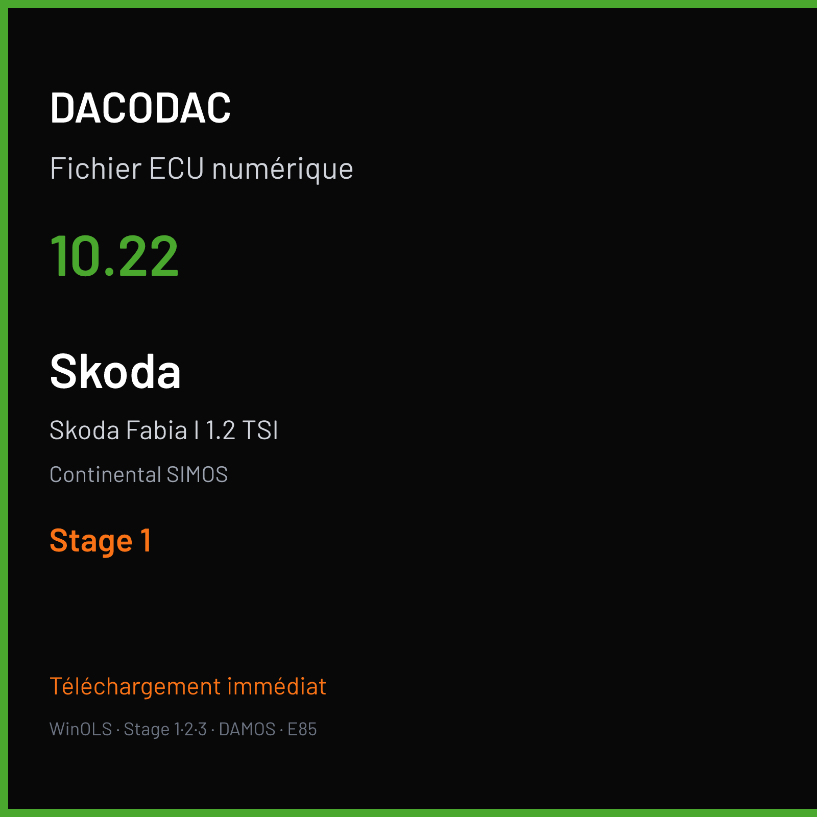 Skoda Fabia I 1.2 TSI (2012) — Continental SIMOS — 10.22 — Stage 1
