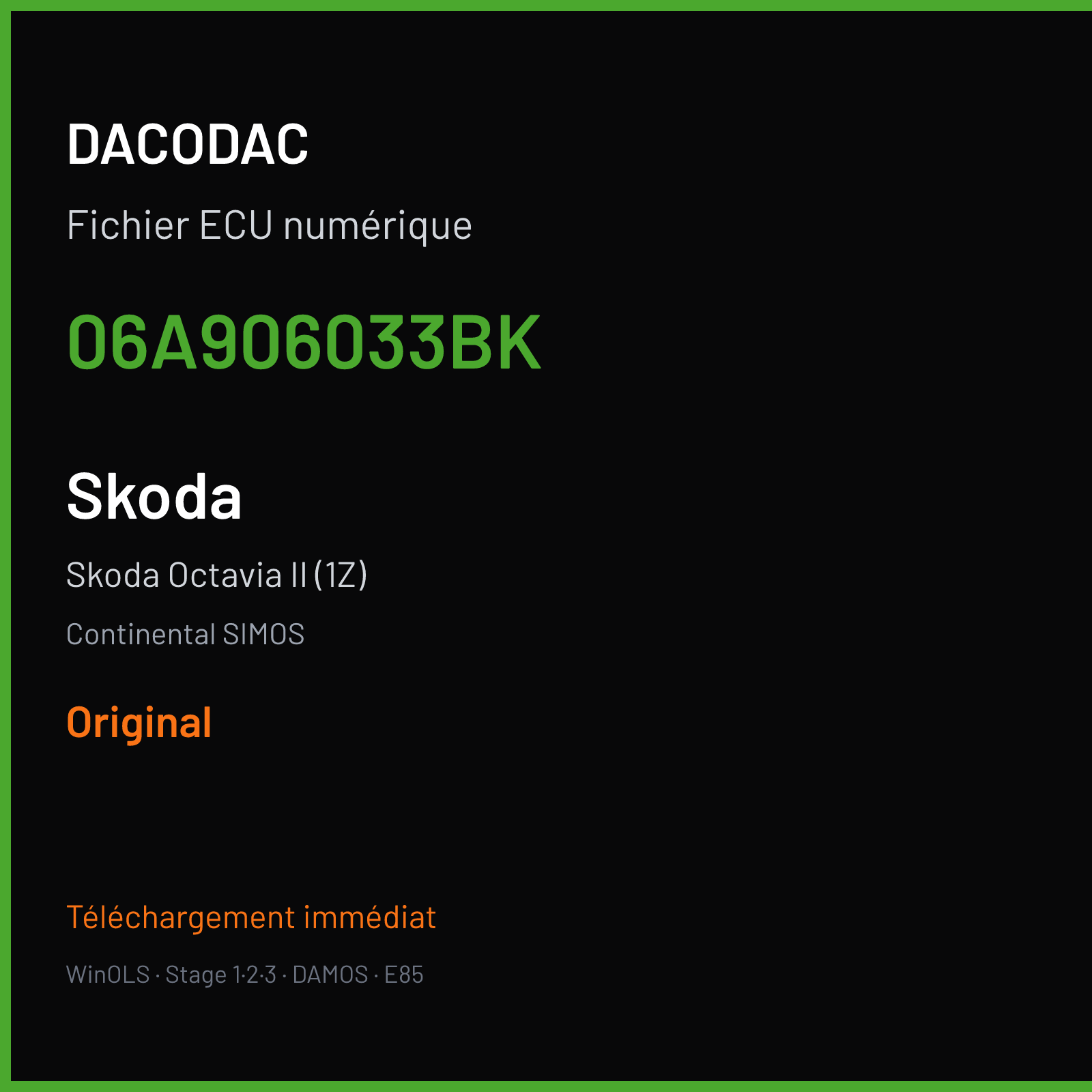 Skoda Octavia II (1Z) (2005) — Continental SIMOS — 06A906033BK — Original
