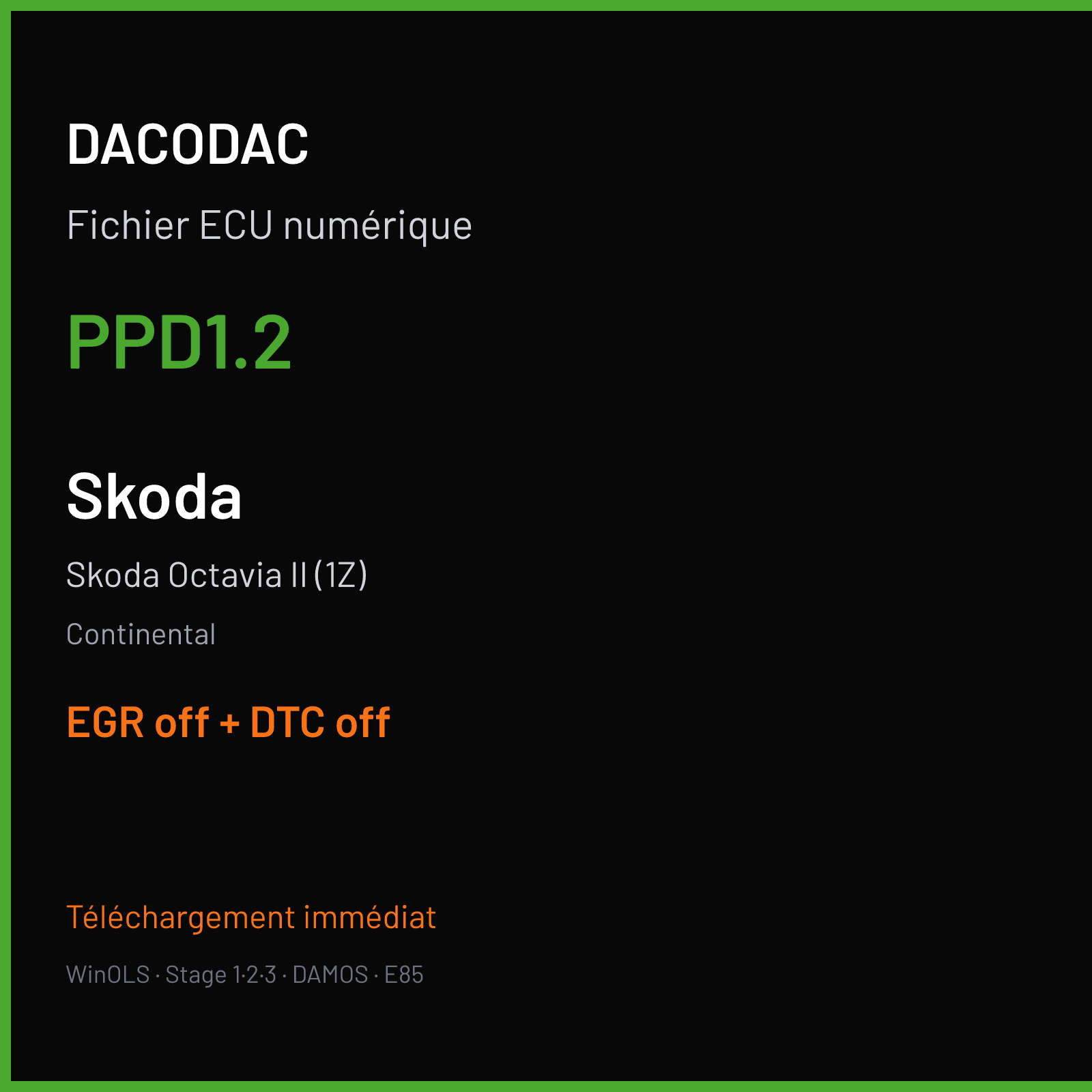 Skoda Octavia II (1Z) — Continental — PPD1.2 — EGR off + DTC off