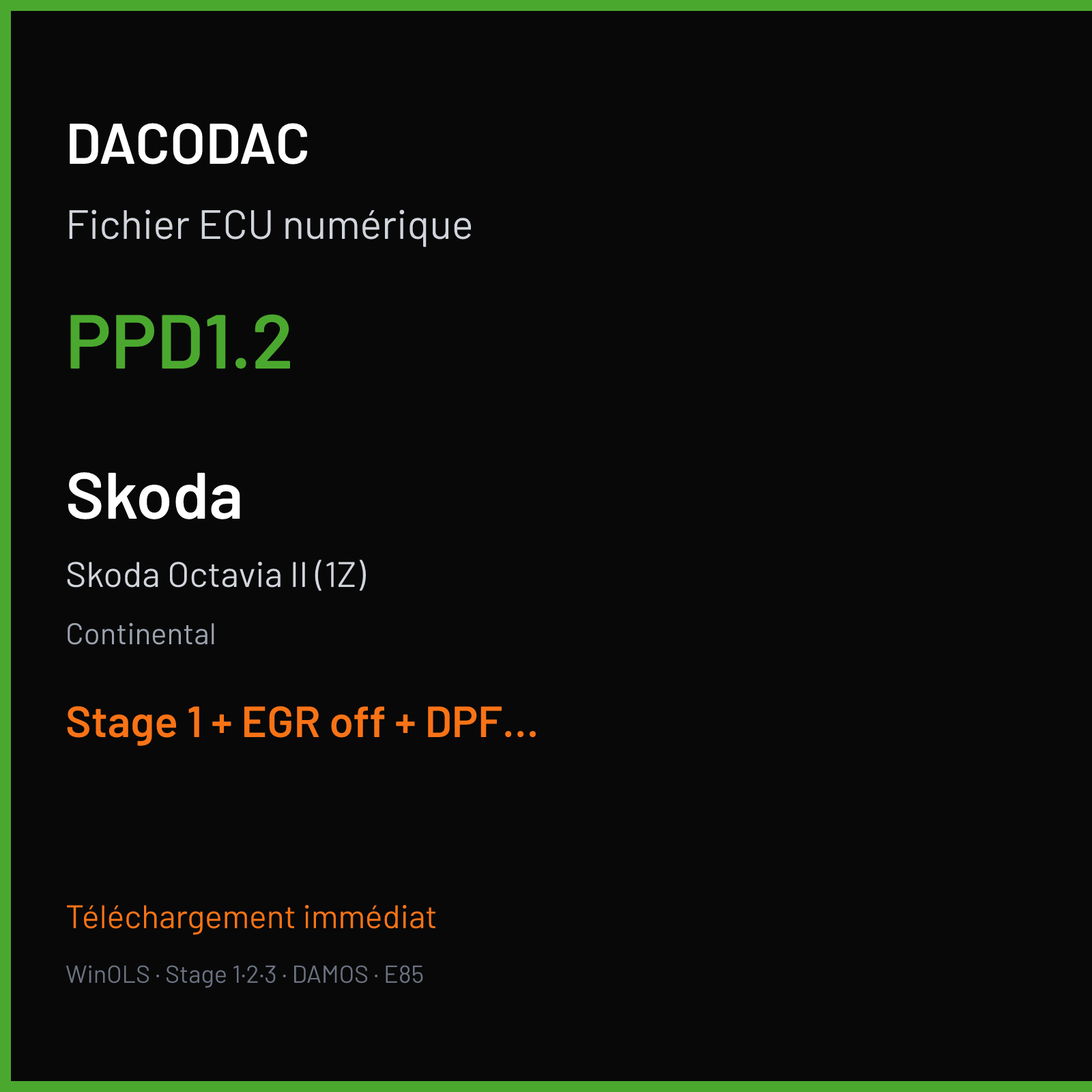 Skoda Octavia II (1Z) — Continental — PPD1.2 — Stage 1 + EGR off + DPF off