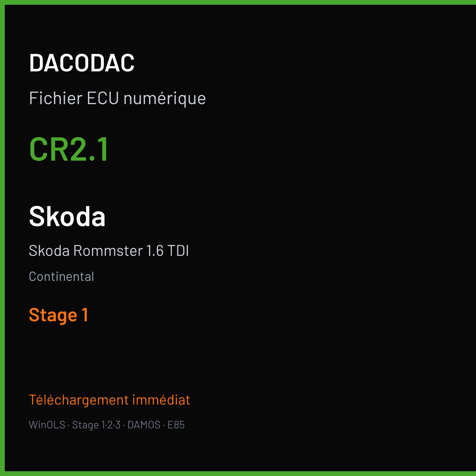 Skoda Rommster 1.6 TDI (2011) — Continental — CR2.1 — Stage 1
