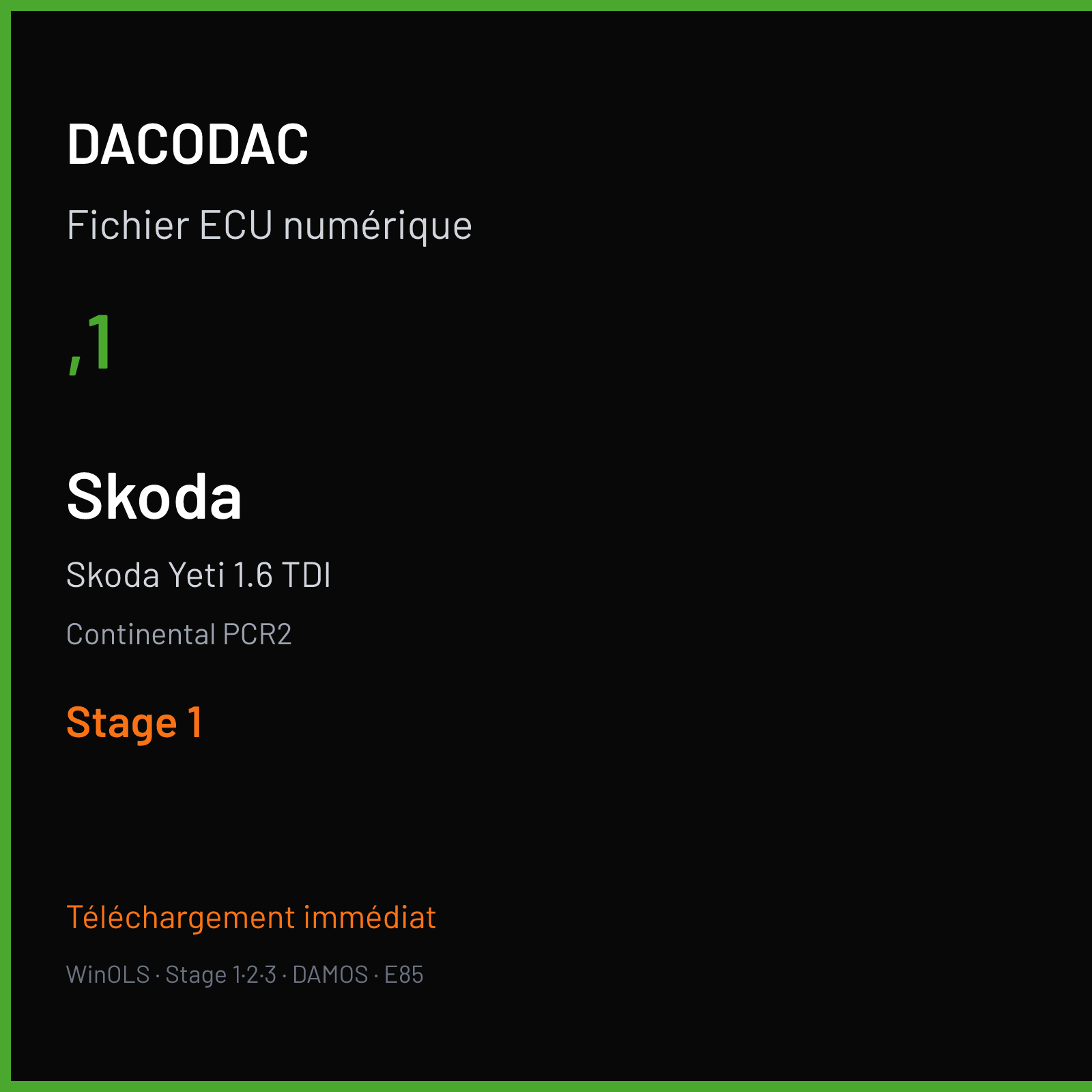 Skoda Yeti 1.6 TDI (2014) — Continental PCR2 — ,1 — Stage 1
