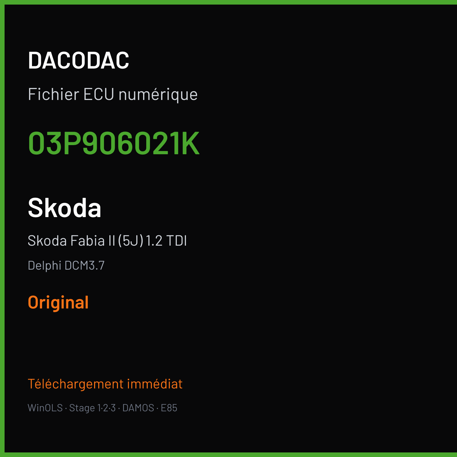 Skoda Fabia II (5J) 1.2 TDI (2011) — Delphi DCM3.7 — 03P906021K — Original