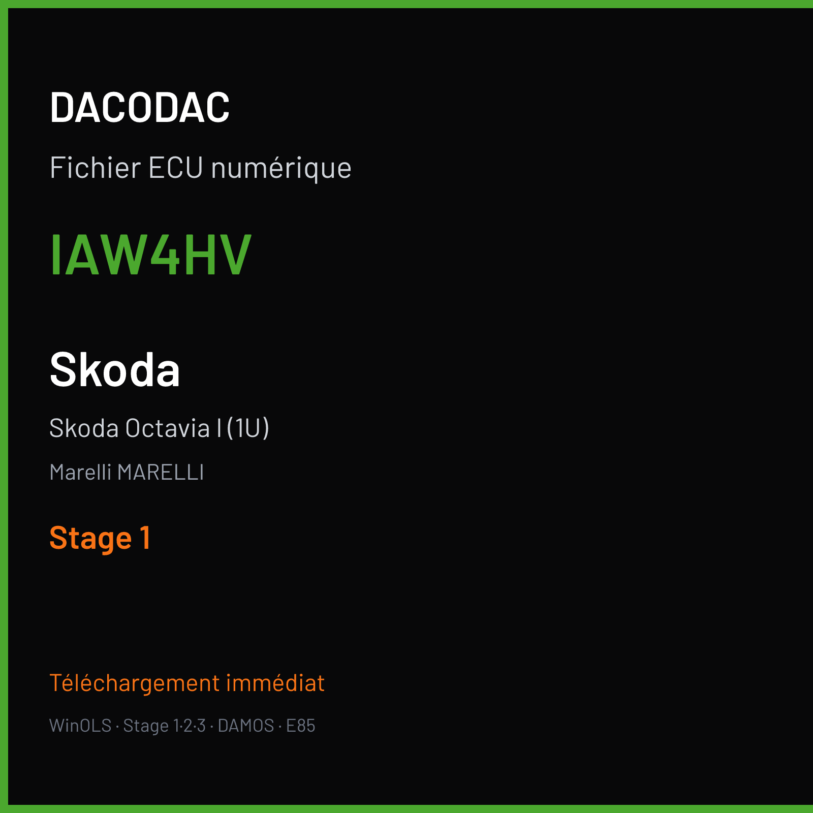 Skoda Octavia I (1U) (2013) — Marelli MARELLI — IAW4HV — Stage 1