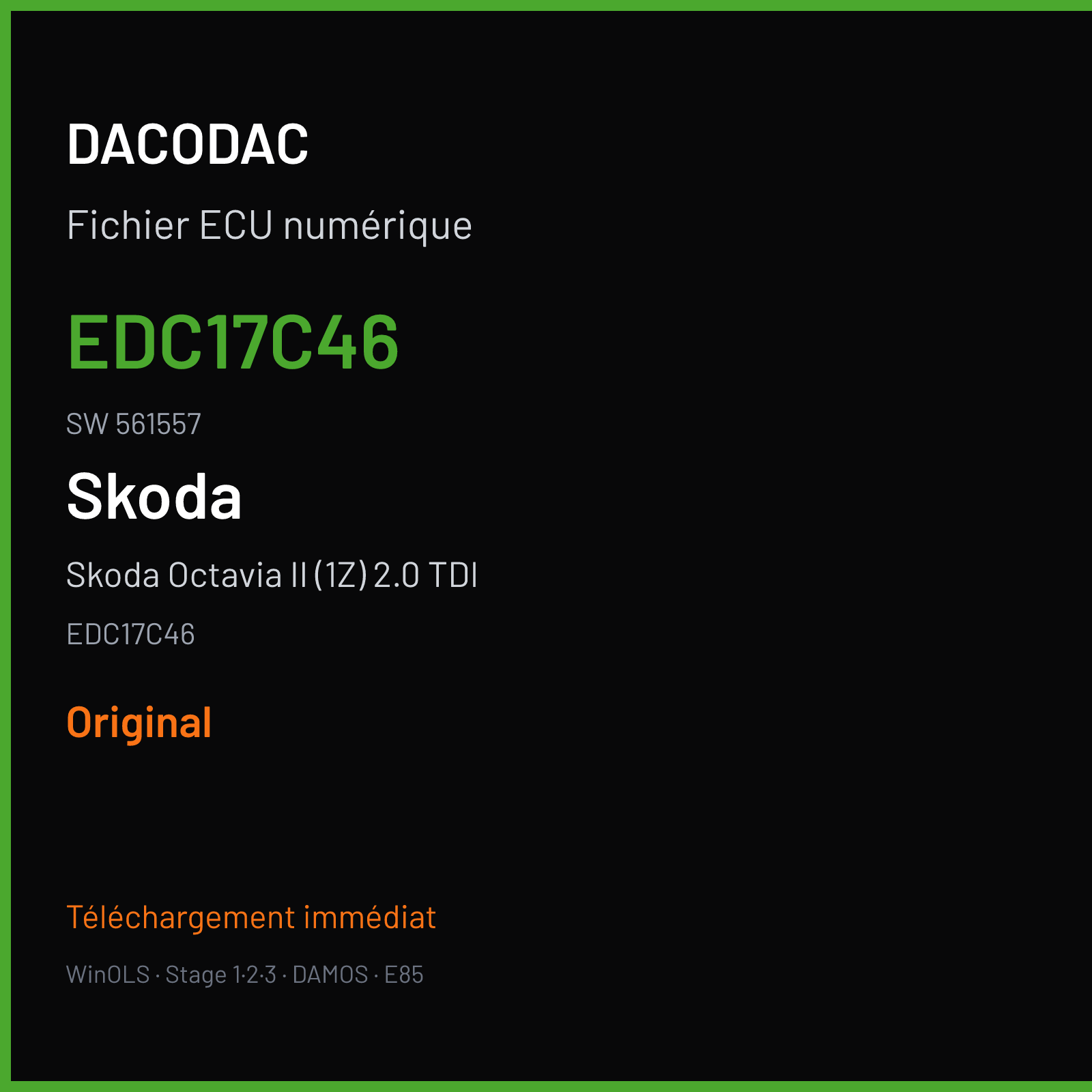 Skoda Octavia II (1Z) 2.0 TDI (2012) — EDC17C46 — EDC17C46 · 561557 — Original