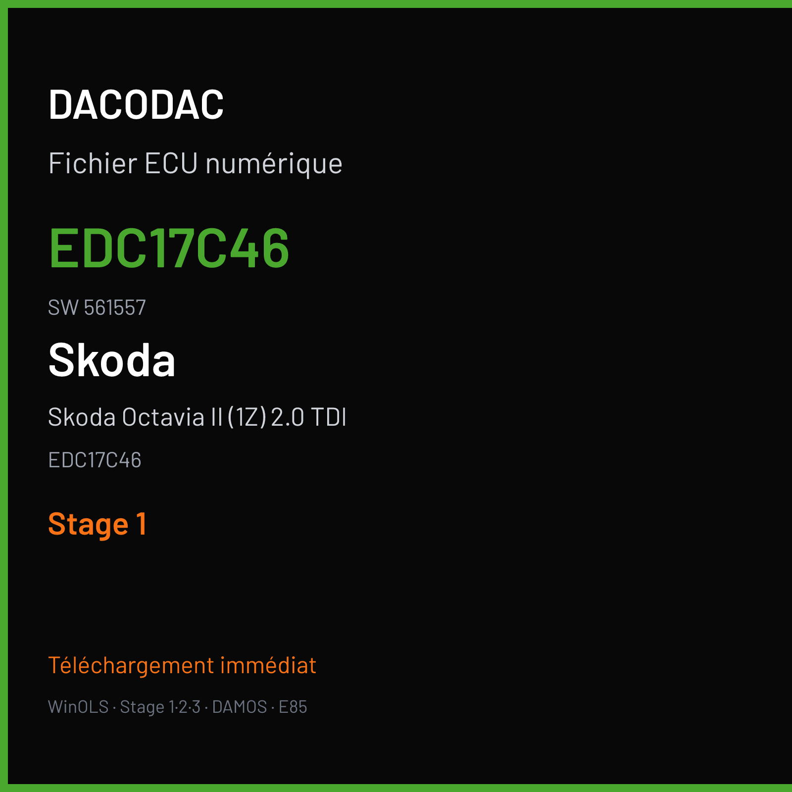 Skoda Octavia II (1Z) 2.0 TDI (2012) — EDC17C46 — EDC17C46 · 561557 — Stage 1