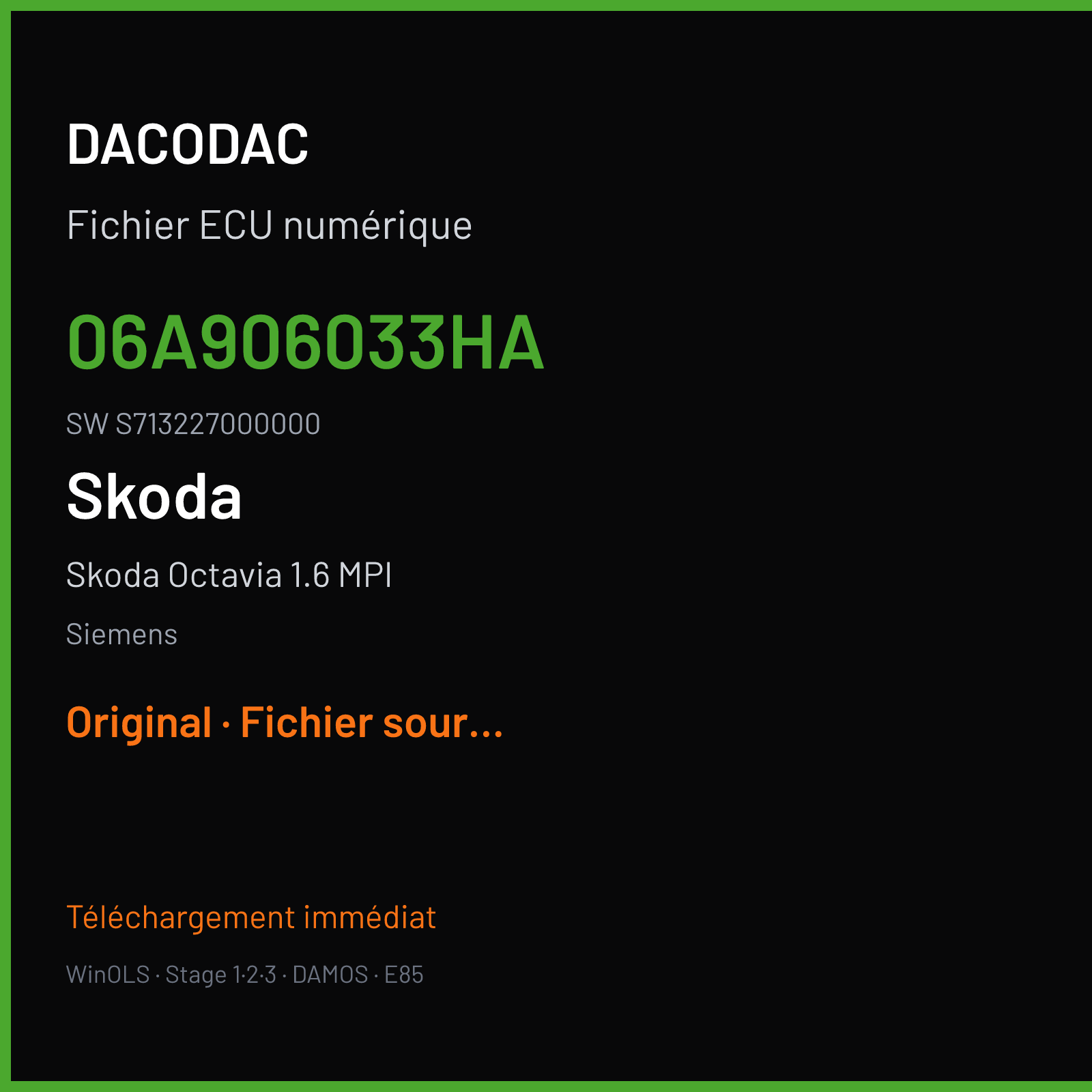 Skoda Octavia 1.6 MPI (2008) — Siemens — 06A906033HA · S713227000000 — Original