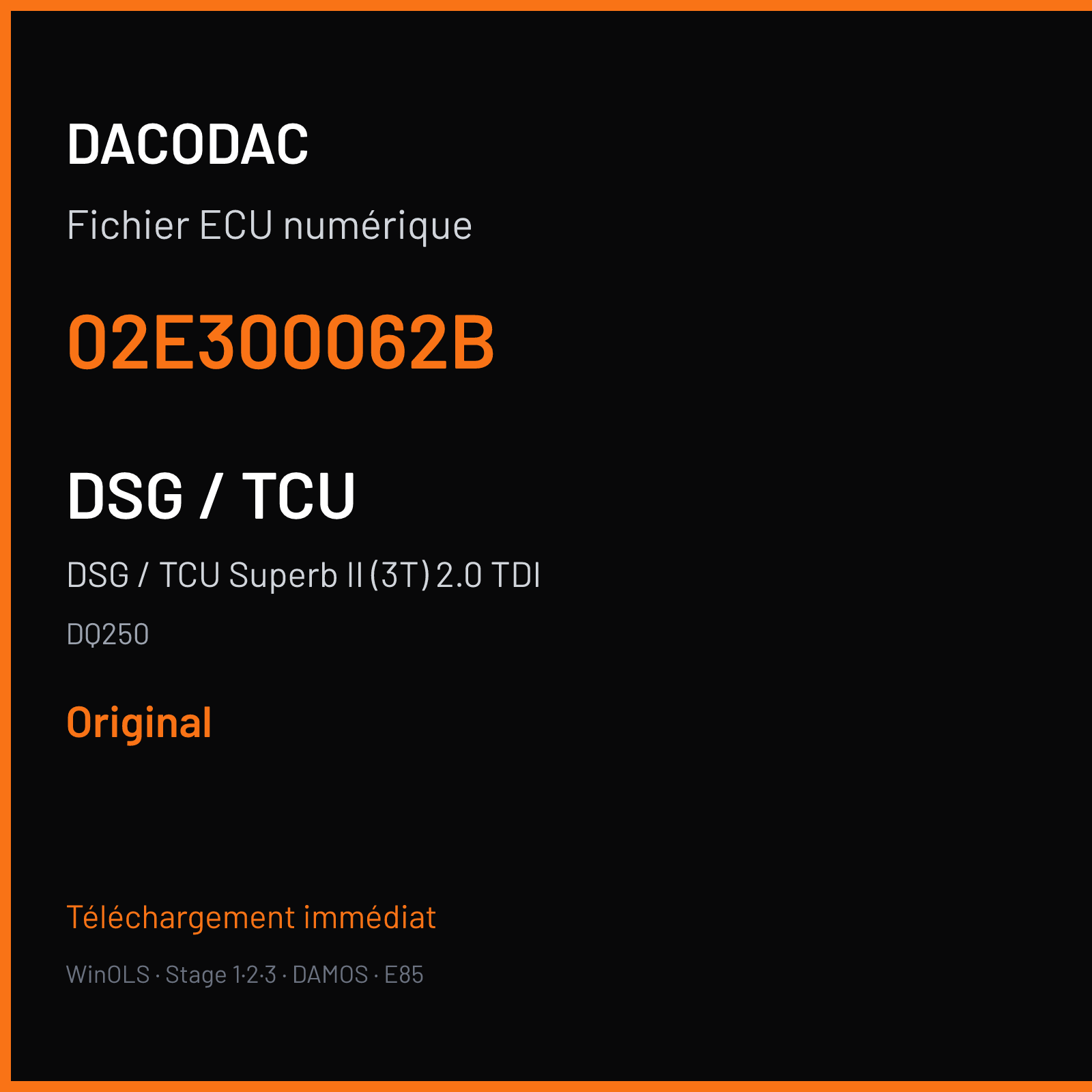 DSG / TCU Superb II (3T) 2.0 TDI — DQ250 — 02E300062B — Original