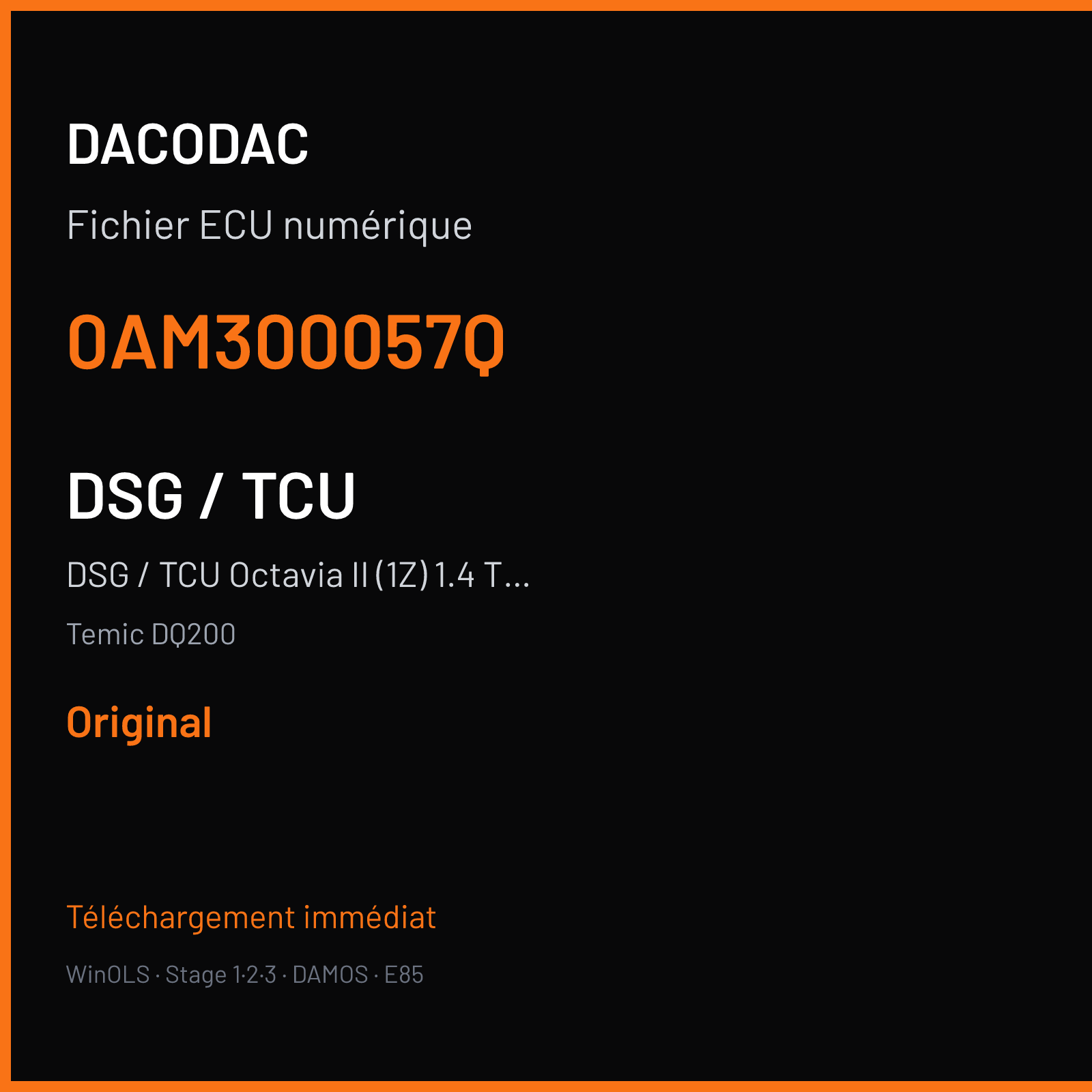 DSG / TCU Octavia II (1Z) 1.4 TSI — Temic DQ200 — 0AM300057Q — Original