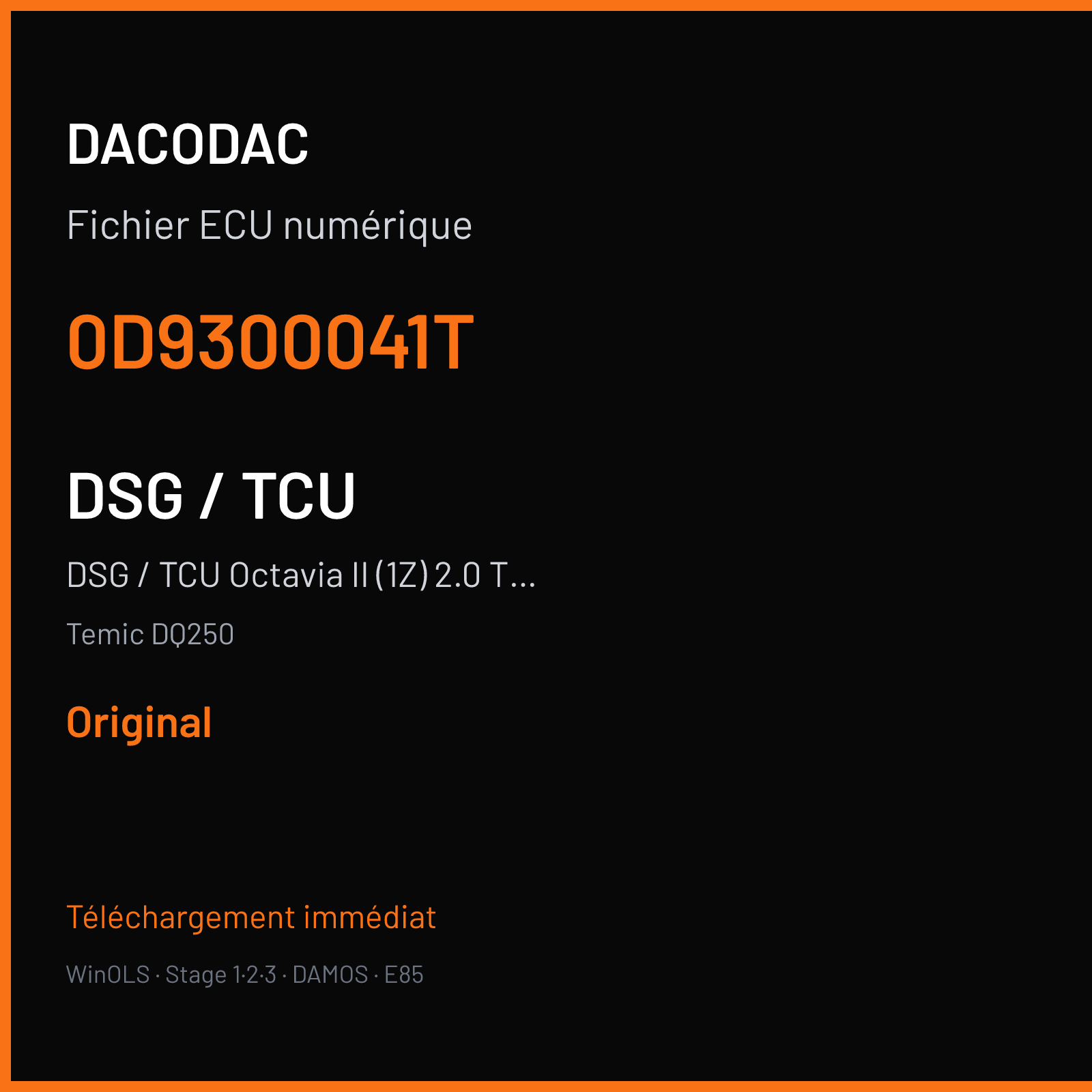 DSG / TCU Octavia II (1Z) 2.0 TFSI (2015) — Temic DQ250 — 0D9300041T — Original