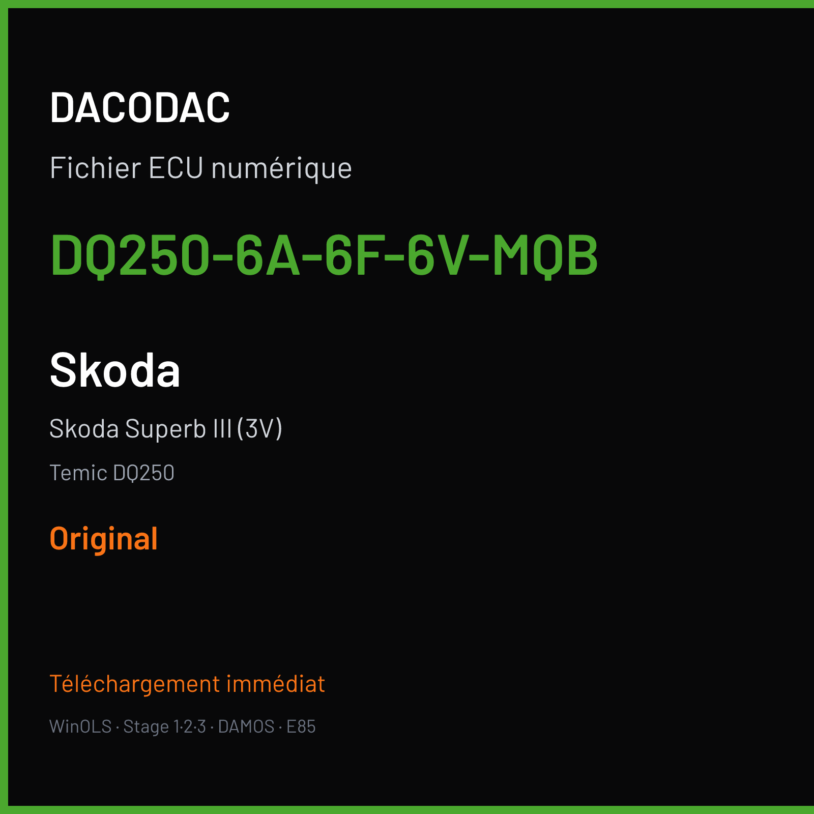 Skoda Superb III (3V) — Temic DQ250 — DQ250-6A-6F-6V-MQB — Original