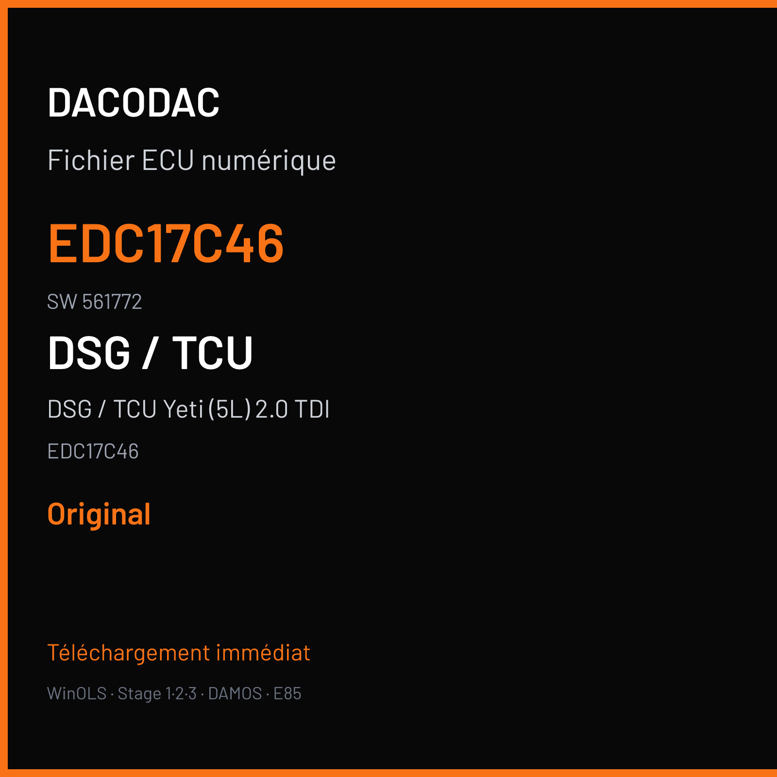 DSG / TCU Yeti (5L) 2.0 TDI (2015) — EDC17C46 — EDC17C46 · 561772 — Original