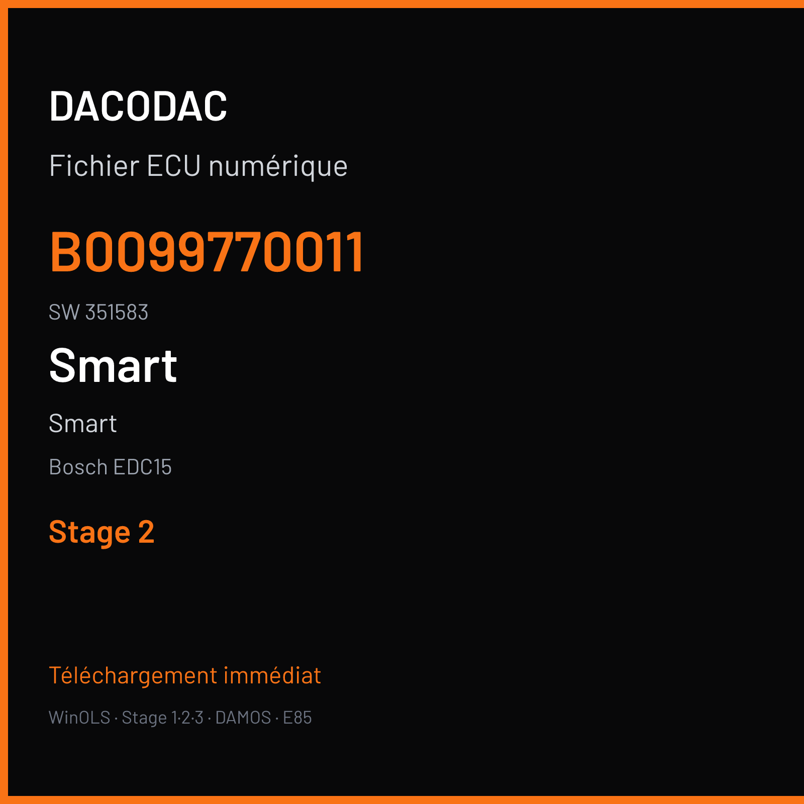Smart — Bosch EDC15 — B0099770011 · 351583 — Stage 2