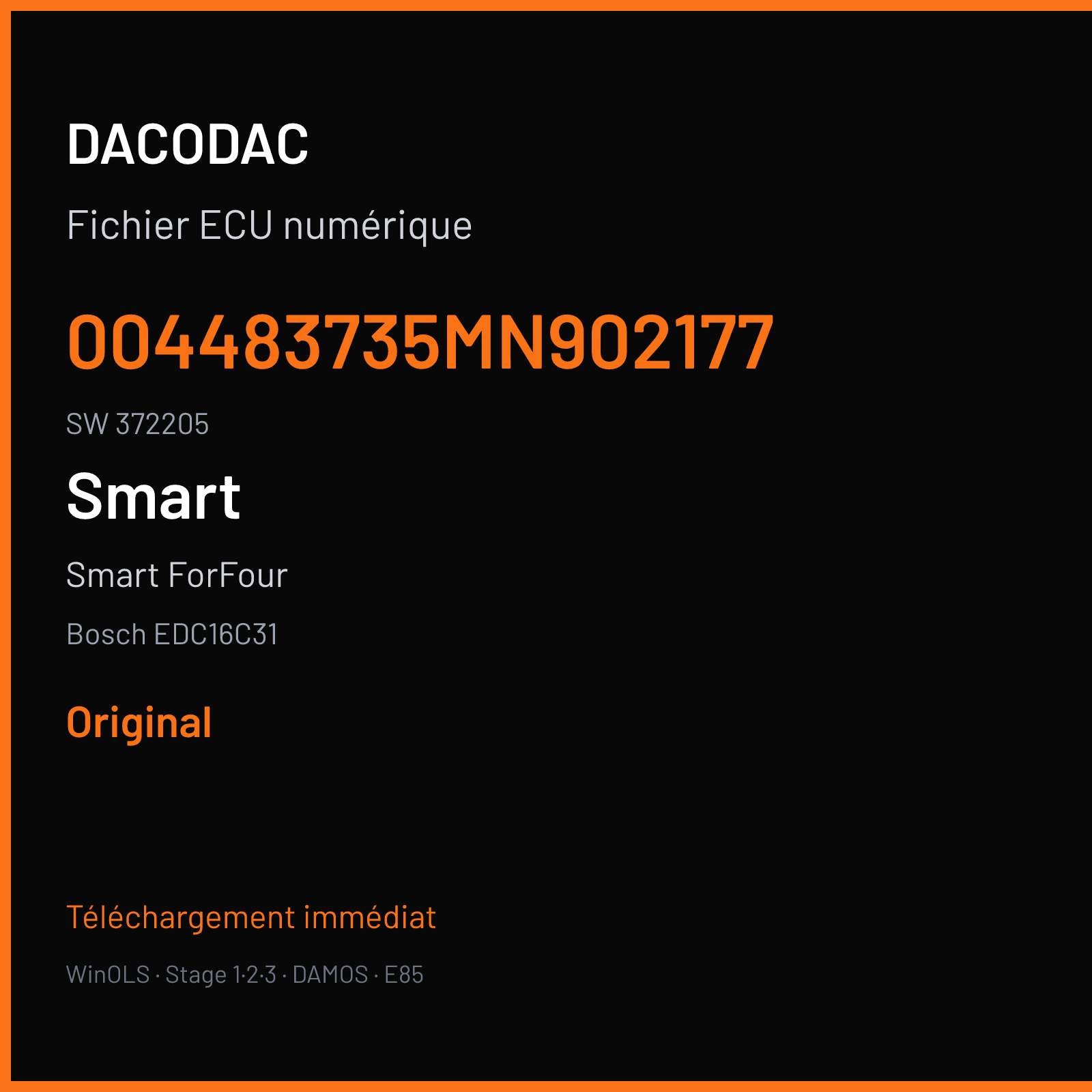 Smart ForFour (2008) — Bosch EDC16C31 — 004483735MN902177 · 372205 — Original