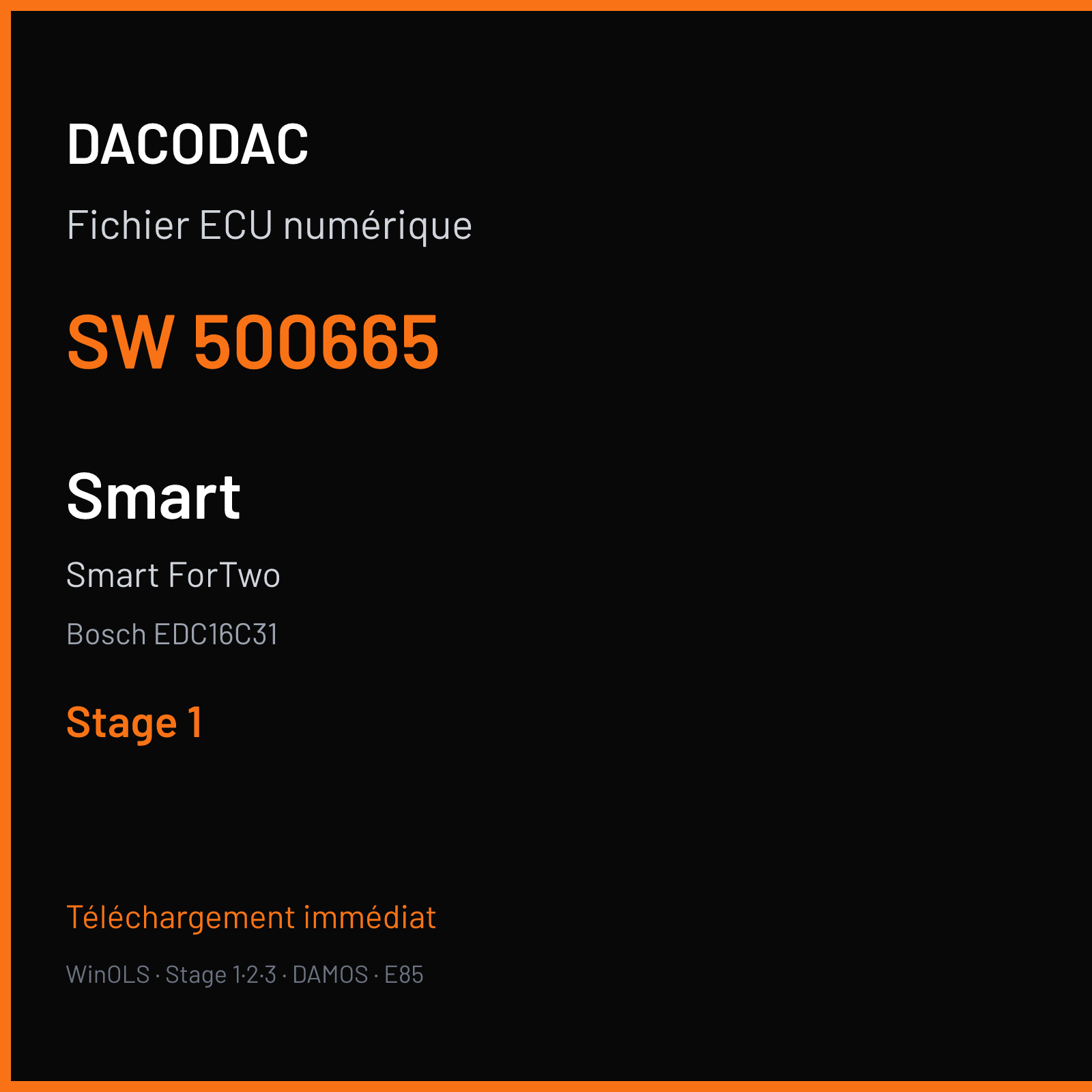 Smart ForTwo (2008) — Bosch EDC16C31 — 500665 — Stage 1