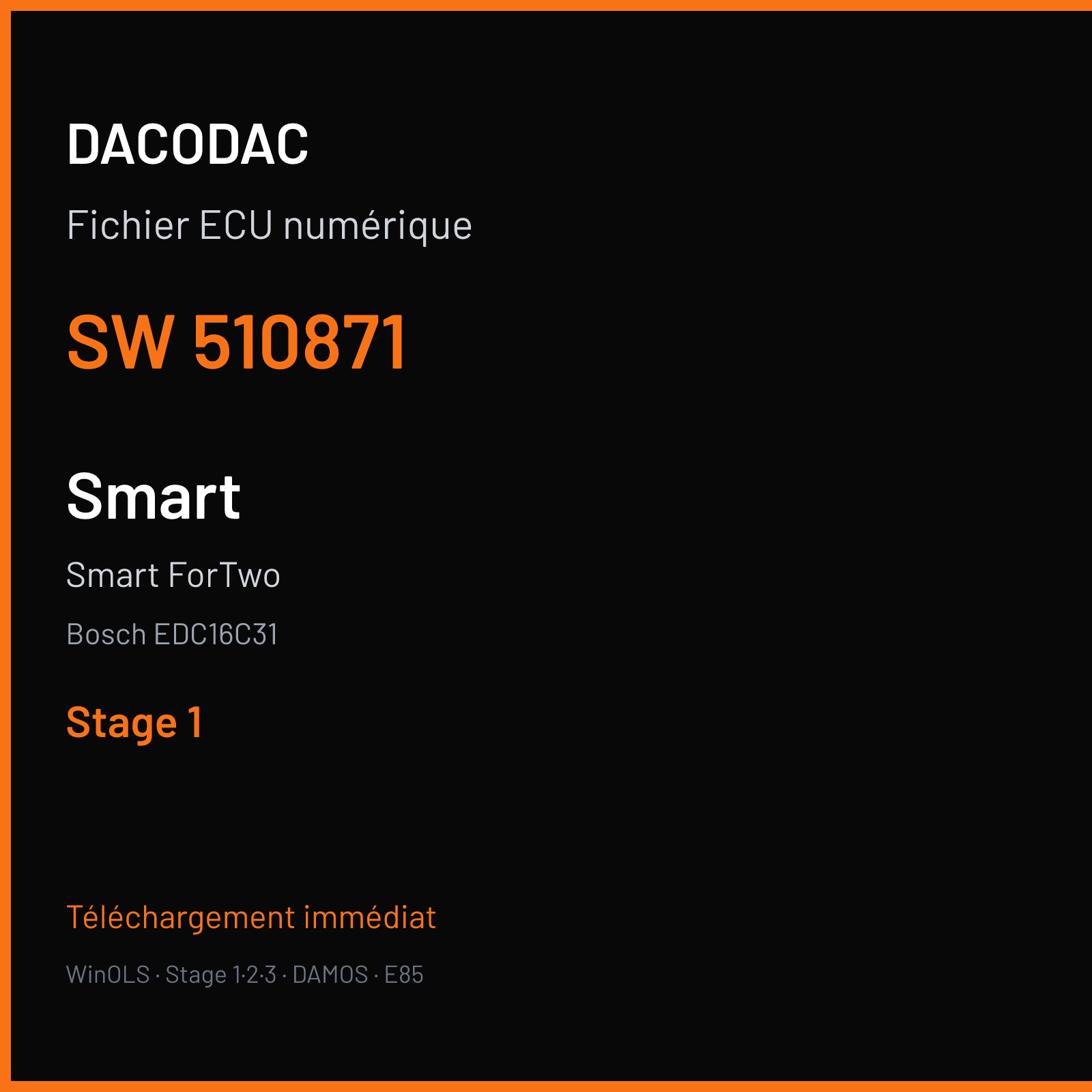 Smart ForTwo (2007) — Bosch EDC16C31 — 510871 — Stage 1