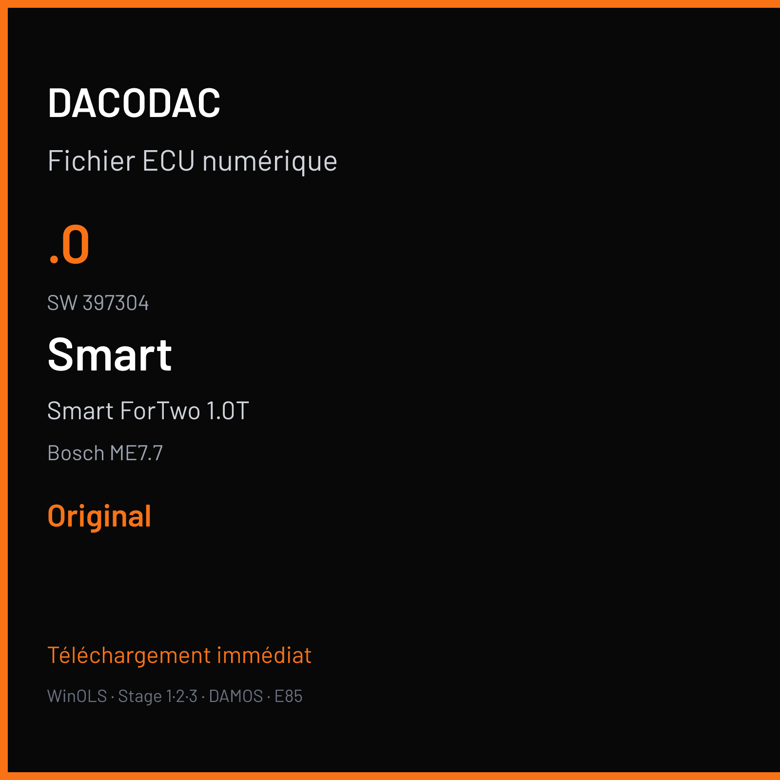 Smart ForTwo 1.0T (2009) — Bosch ME7.7 — .0 · 397304 — Original