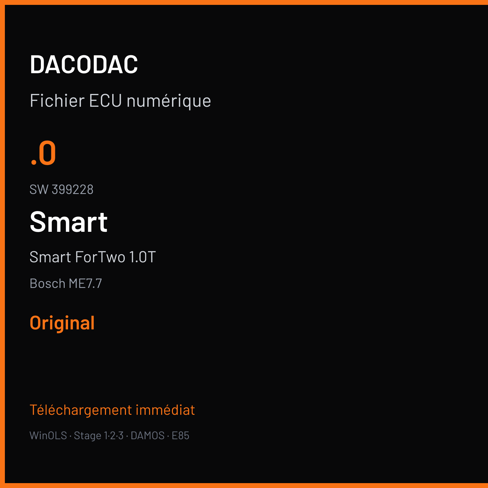 Smart ForTwo 1.0T (2008) — Bosch ME7.7 — .0 · 399228 — Original