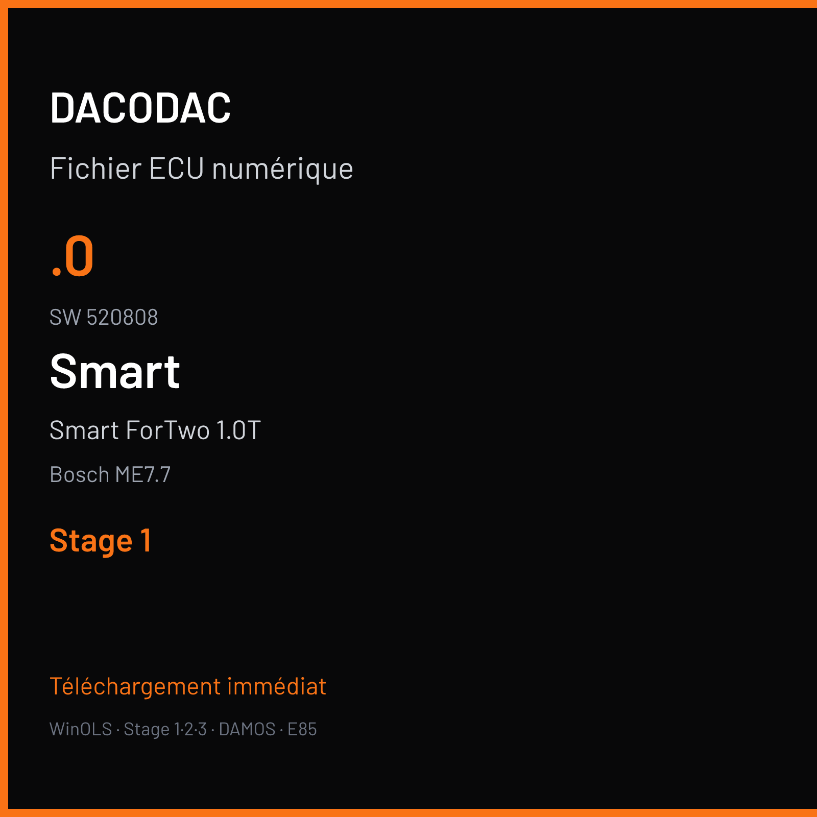 Smart ForTwo 1.0T — Bosch ME7.7 — .0 · 520808 — Stage 1