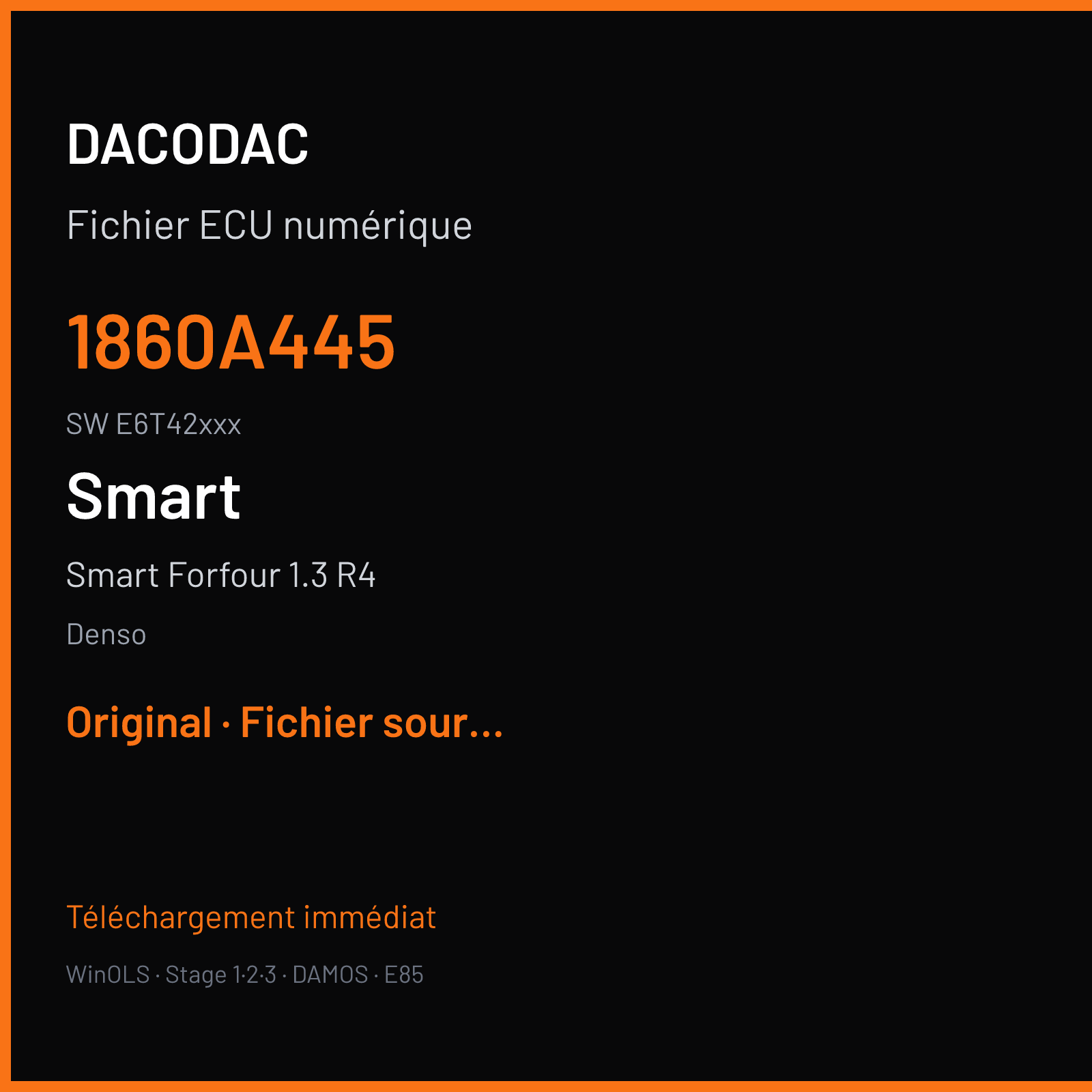 Smart Forfour 1.3 R4 (2005) — Denso — 1860A445 · E6T42xxx — Original