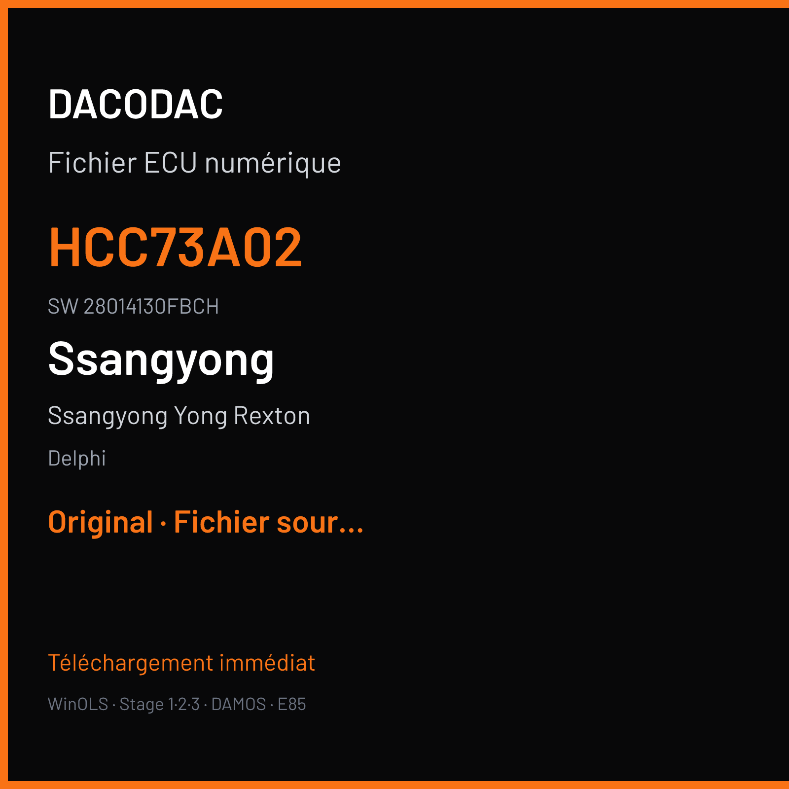Ssangyong Yong Rexton 180 ch — Delphi — HCC73A02 · 28014130FBCH — Original