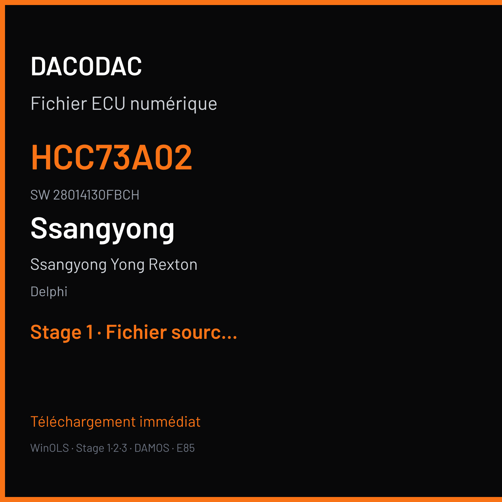Ssangyong Yong Rexton 180 ch — Delphi — HCC73A02 · 28014130FBCH — Stage 1