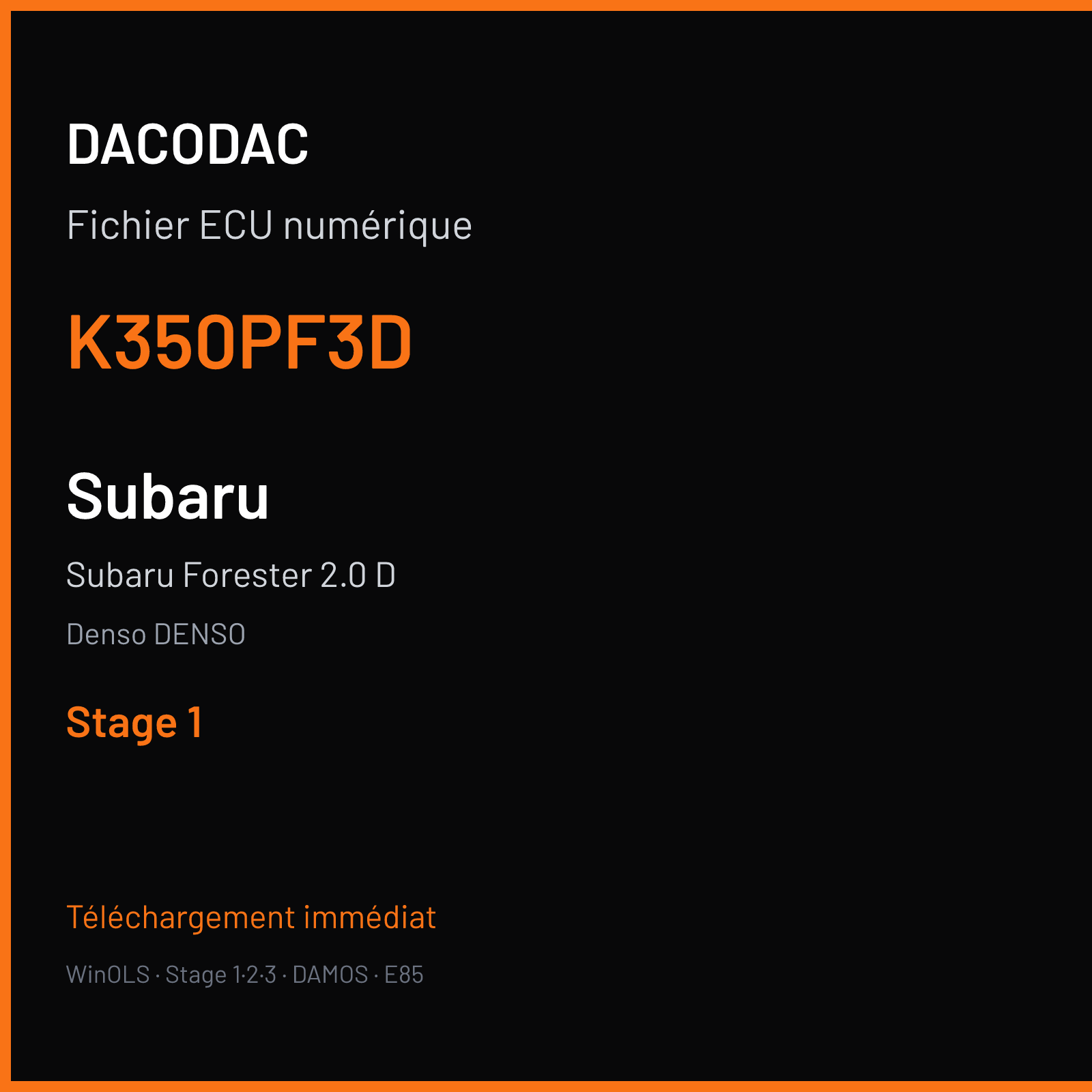 Subaru Forester 2.0 D (2012) — Denso DENSO — K350PF3D — Stage 1