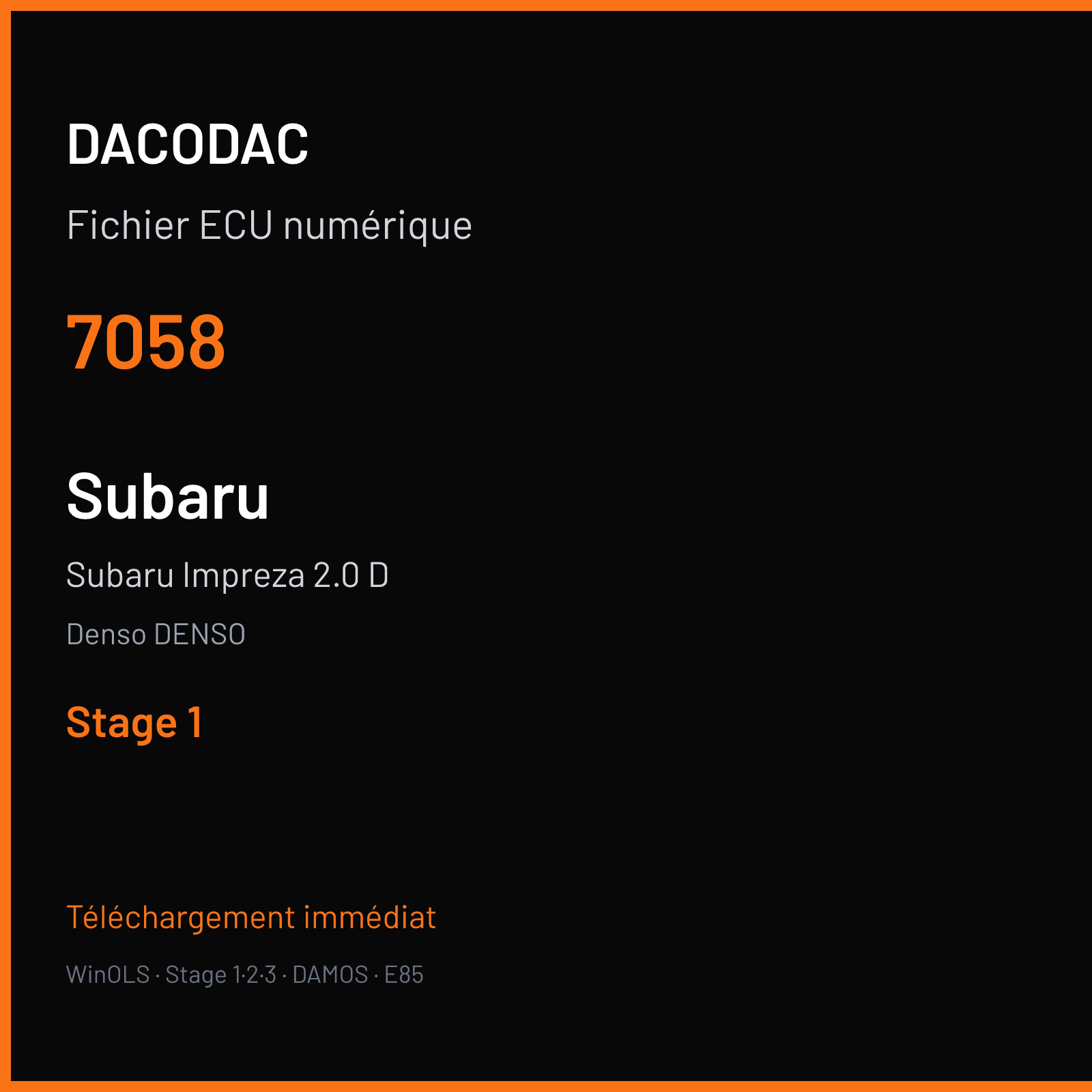 Subaru Impreza 2.0 D (2010) — Denso DENSO — 7058 — Stage 1