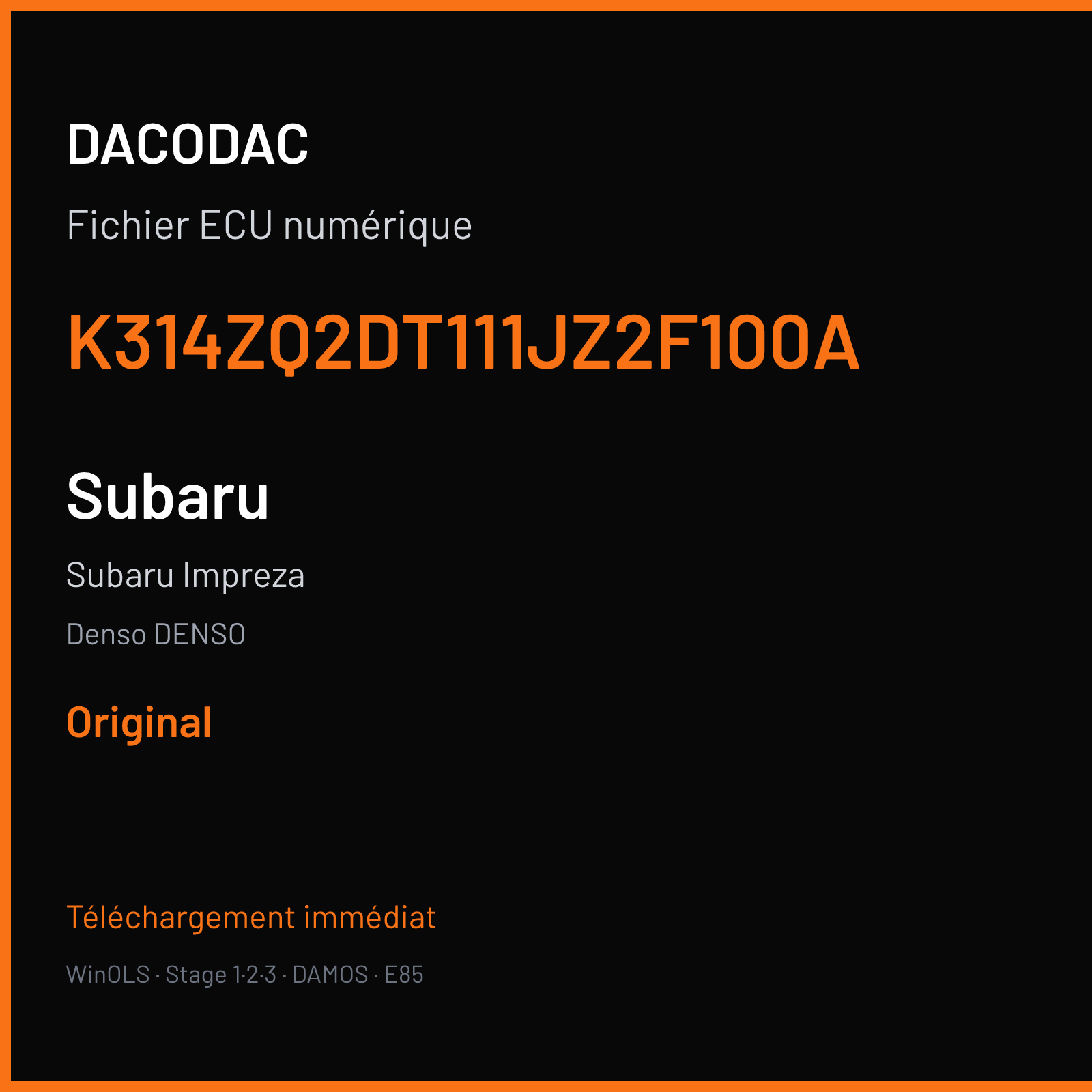 Subaru Impreza (2010) — Denso DENSO — K314ZQ2DT111JZ2F100A — Original