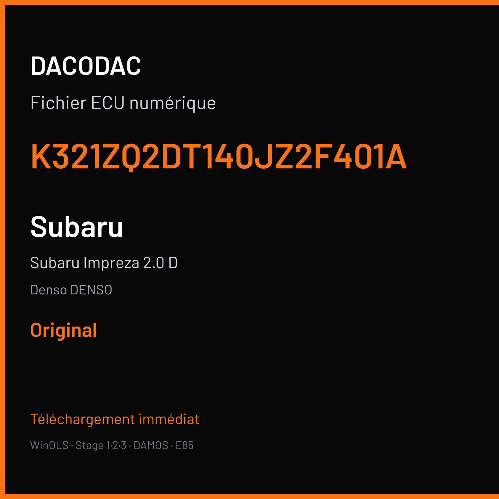 Subaru Impreza 2.0 D (2013) — Denso DENSO — K321ZQ2DT140JZ2F401A — Original