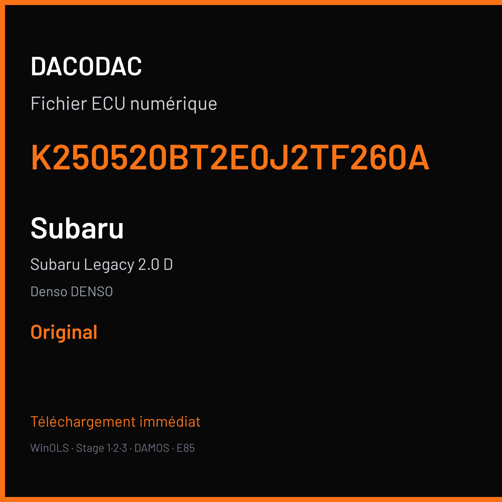 Subaru Legacy 2.0 D (2008) — Denso DENSO — K250520BT2E0J2TF260A — Original