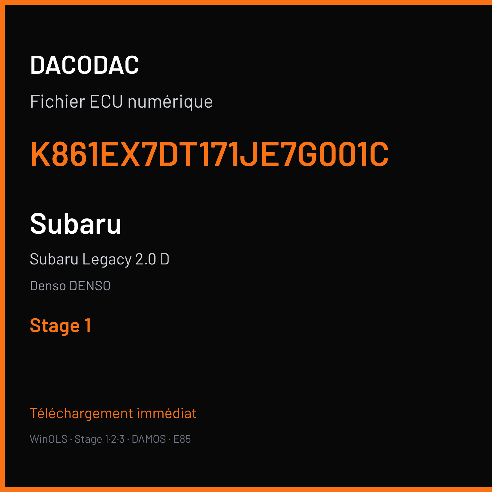 Subaru Legacy 2.0 D (2012) — Denso DENSO — K861EX7DT171JE7G001C — Stage 1