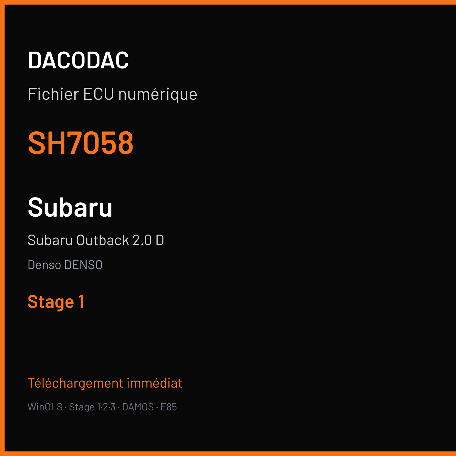 Subaru Outback 2.0 D (2013) — Denso DENSO — SH7058 — Stage 1