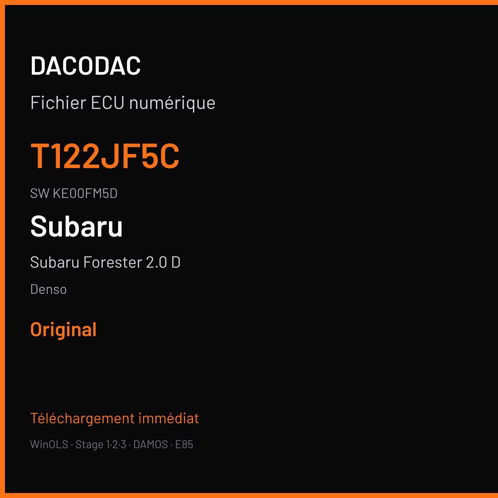 Subaru Forester 2.0 D 147 ch — Denso — T122JF5C · KE00FM5D · 002C — Original