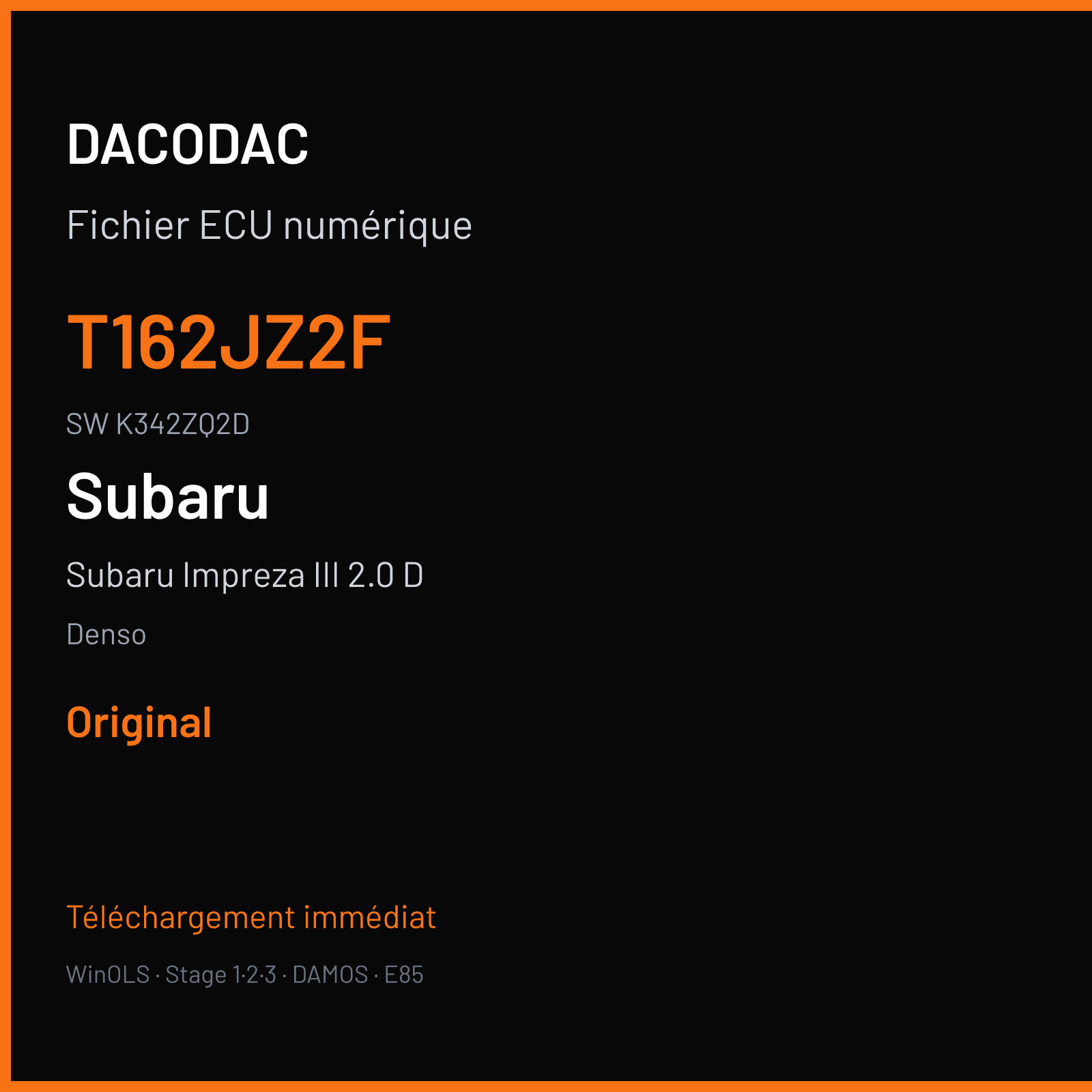 Subaru Impreza III 2.0 D 150 ch (2011) — Denso — T162JZ2F · K342ZQ2D · SH7058 — Original