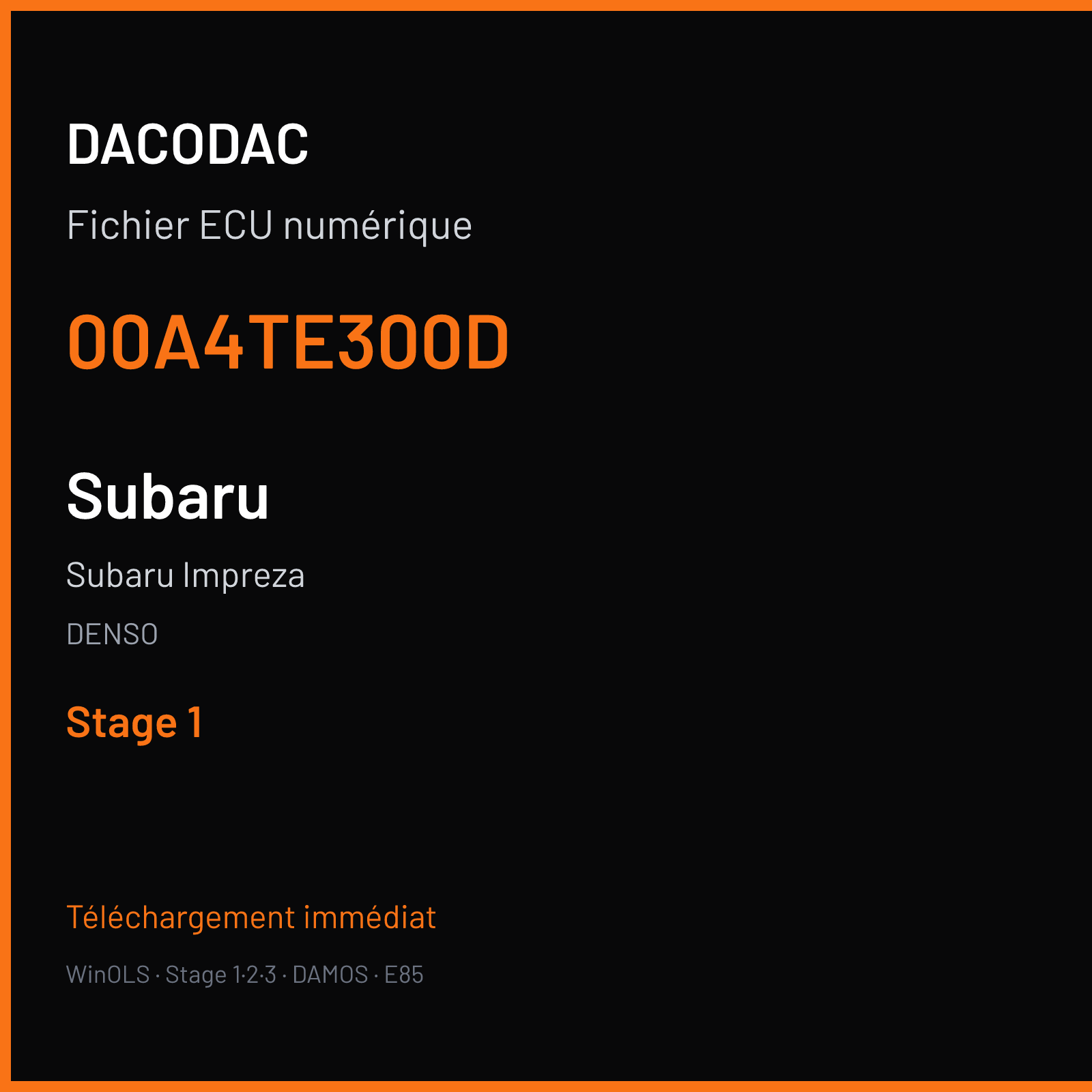 Subaru Impreza (2005) — DENSO — 00A4TE300D — Stage 1