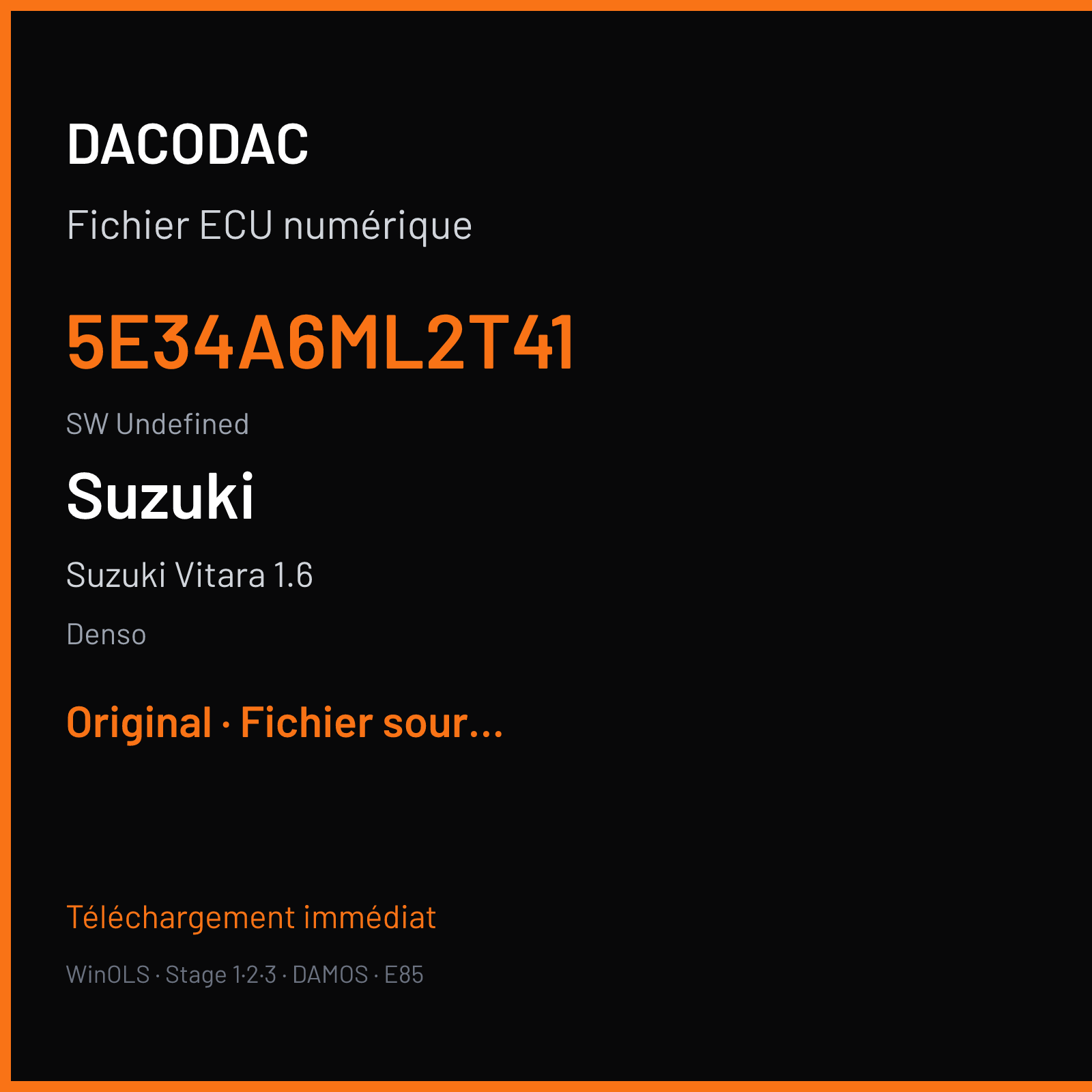 Suzuki Vitara 1.6 (2004) — Denso — 5E34A6ML2T41 · Undefined — Original