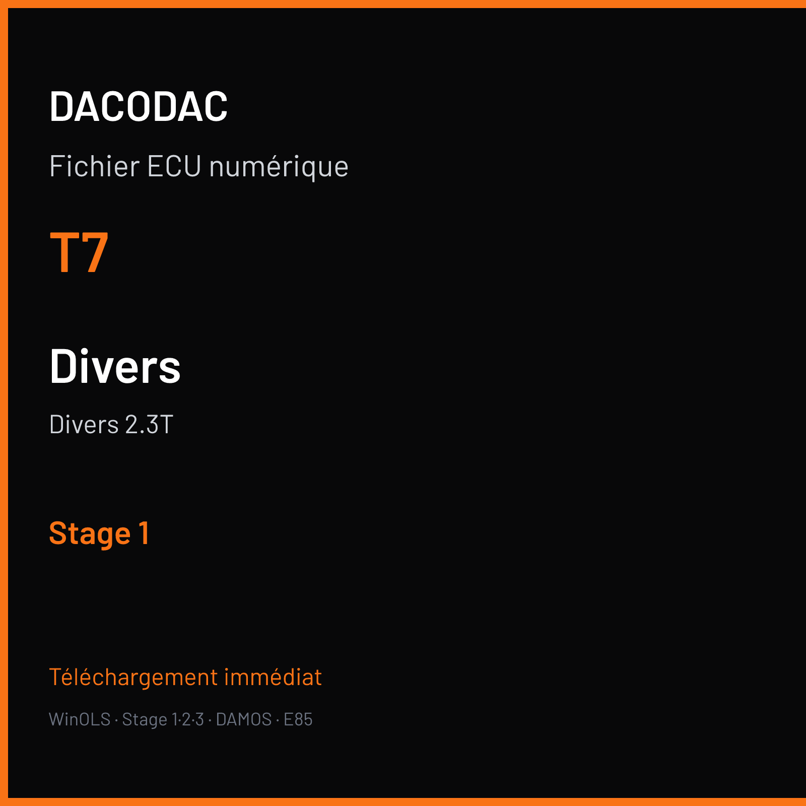 Divers 2.3T (2009) — T7 — Stage 1