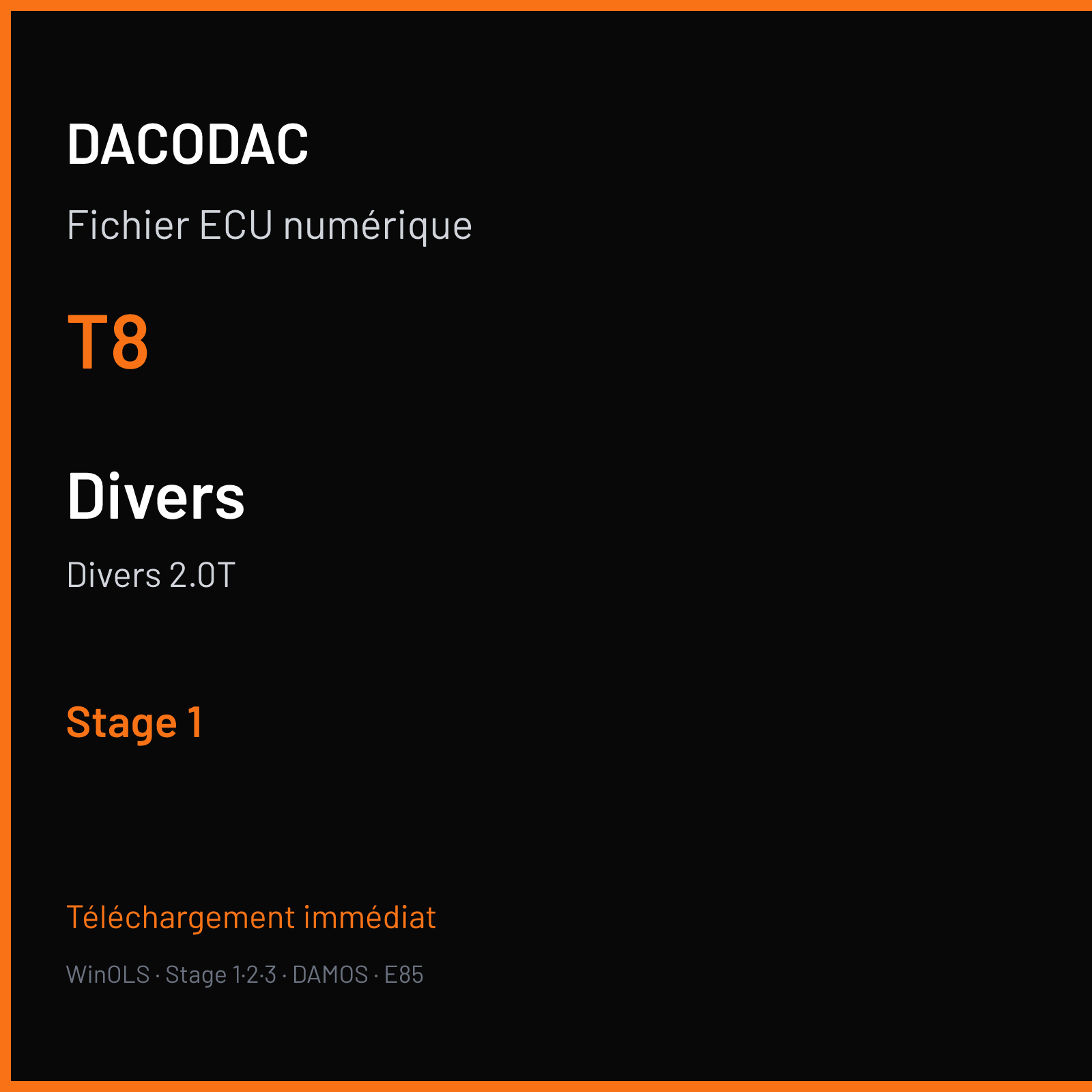 Divers 2.0T (2004) — T8 — Stage 1