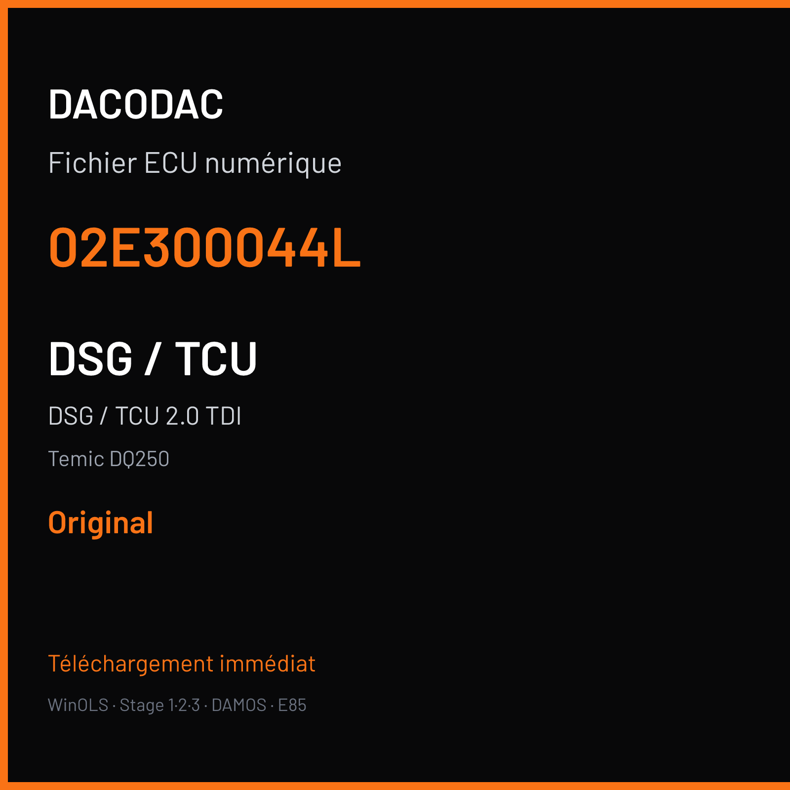DSG / TCU 2.0 TDI (2009) — Temic DQ250 — 02E300044L — Original