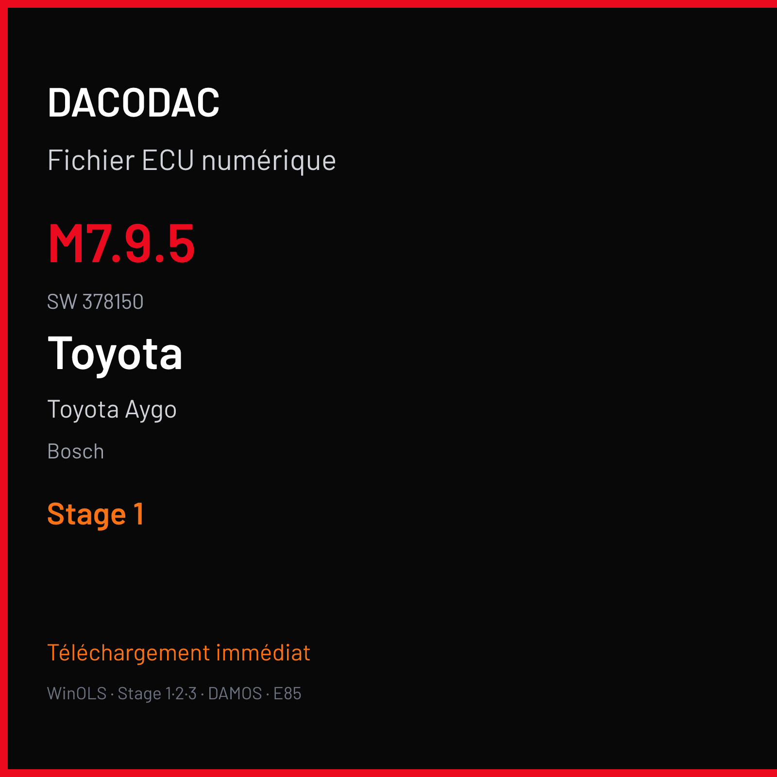 Toyota Aygo (2007) — Bosch — M7.9.5 · 378150 — Stage 1